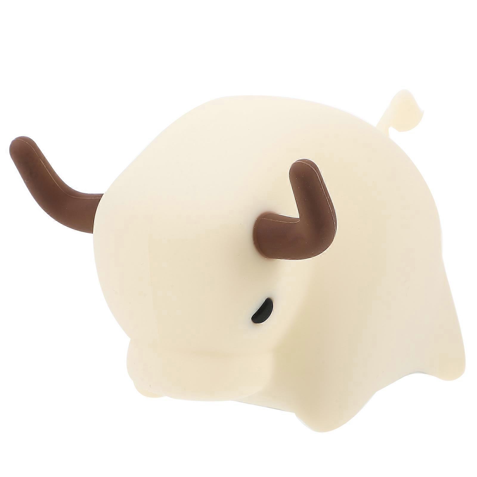 Cow Night Light Bedside Lamp for Lighting 2Sets Soft Silicone Nursery Light