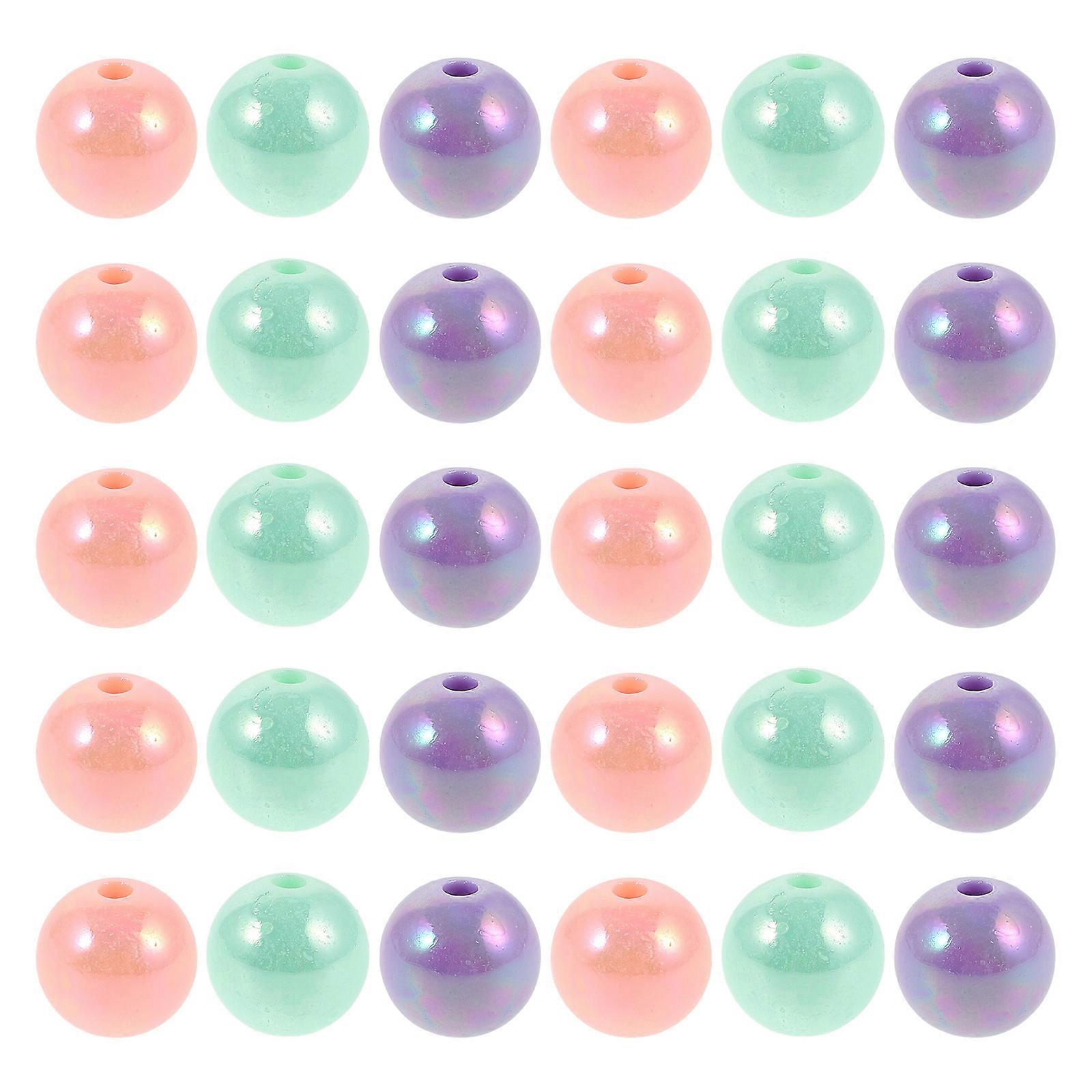 DIY Round Beads for Bracelets Acrylic Small Loose Beads 120 Pieces