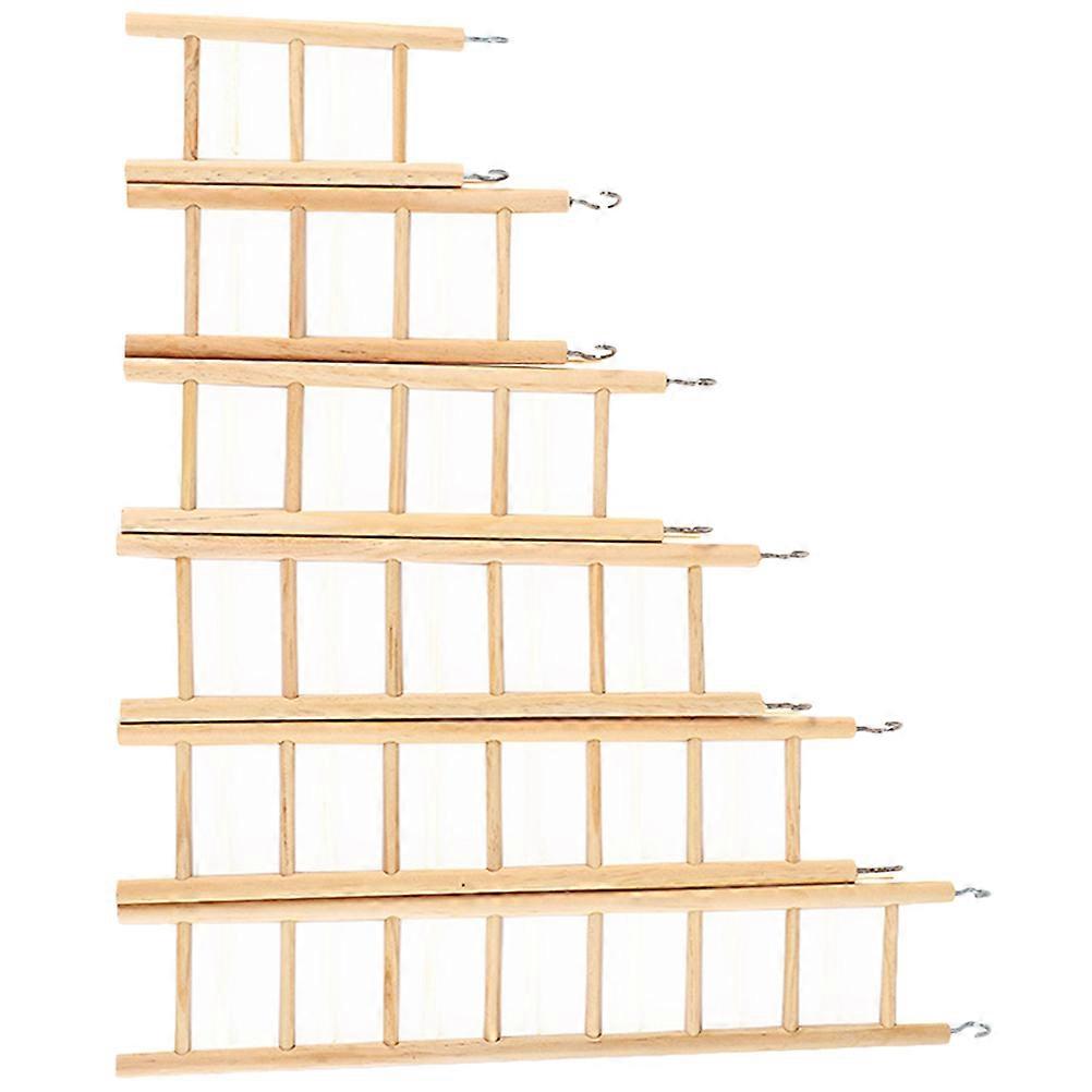 Parrot Wooden Ladder Bird Toy for Playing 12Pcs Parrots Climbing Ladder