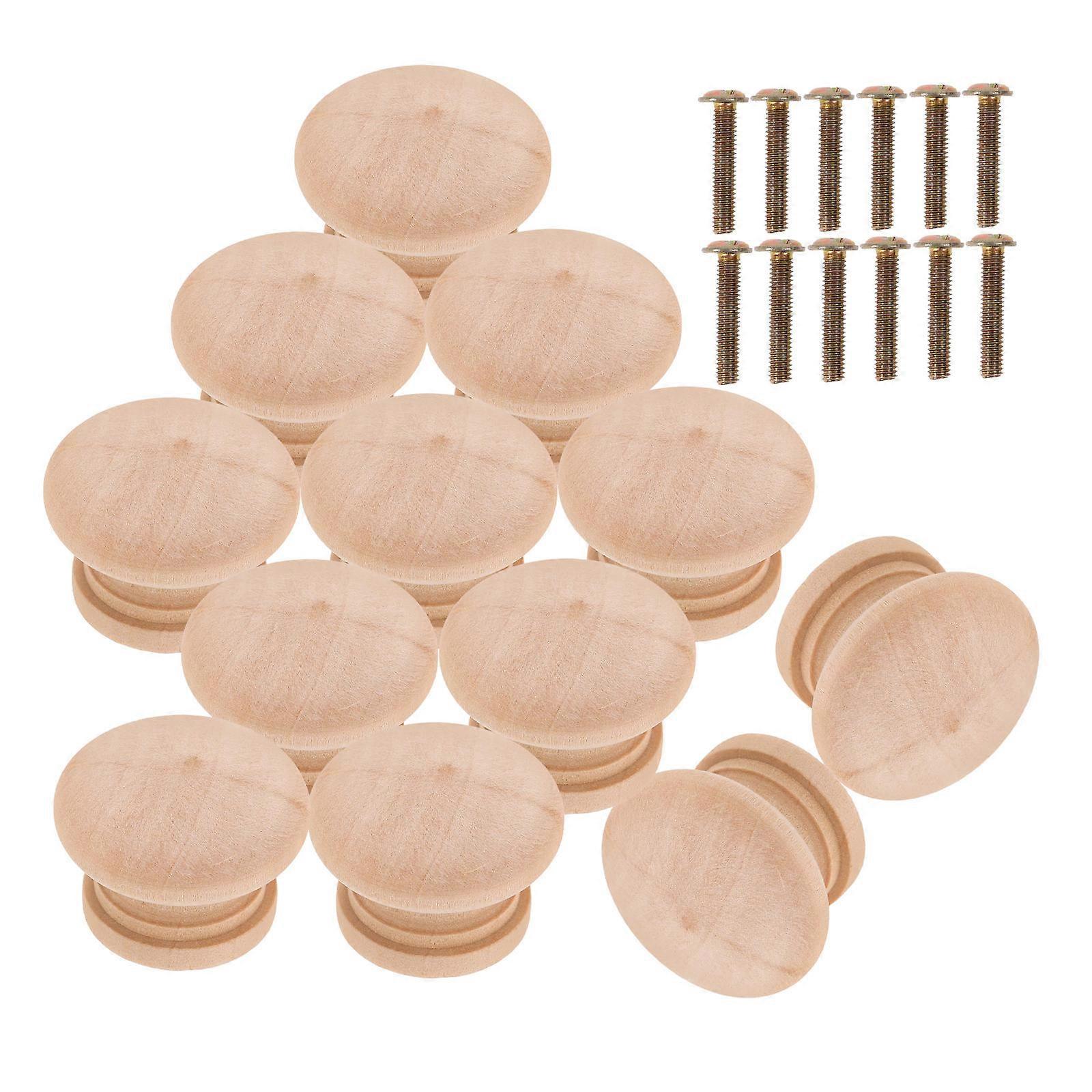 Door Handle Wood Pull Furniture Part with 60Pcs for Home Use