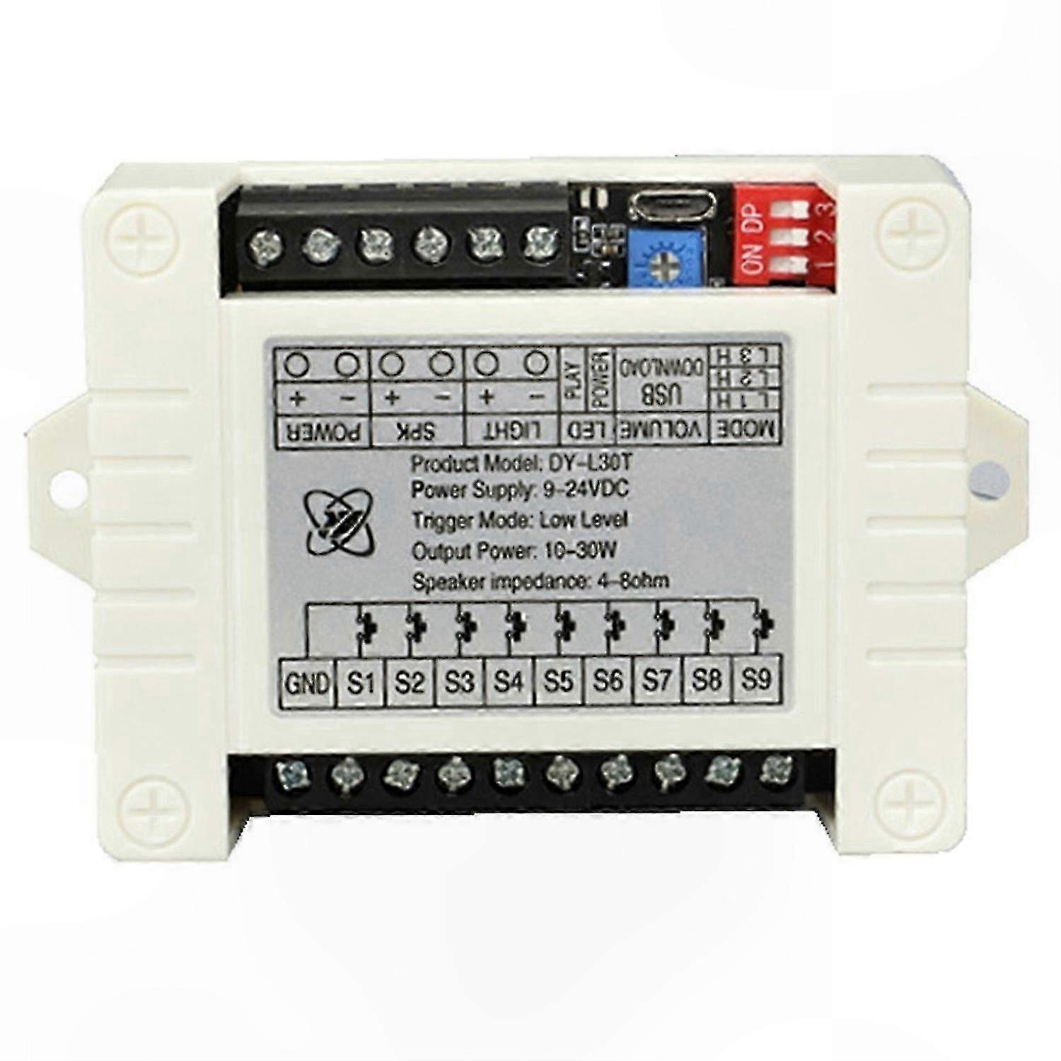 30W MP3 Voice Playback Module DY-L30T 9 Trigger Music Player Amplifier Board TF Card 32G Max