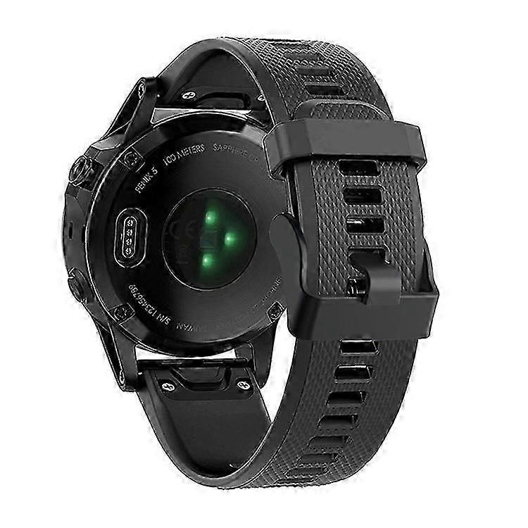 Compatible For Garmin Fenix 7 Wrist Band Quick Release Silicone Adjustable Watch Strap with Black Buckle