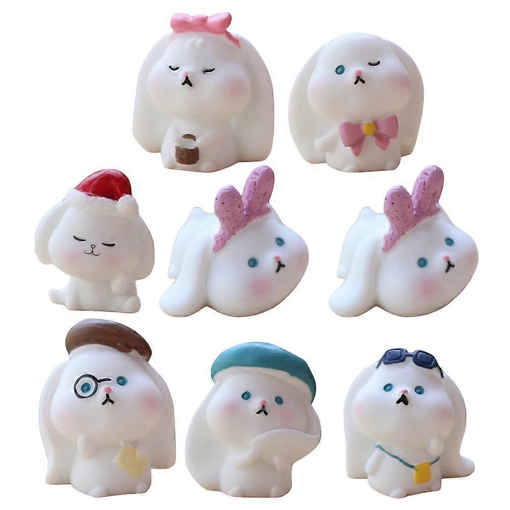 Desktop Miniature Bunny Rabbit Figures Decorative Mini Figurines for Decoration 24Pcs