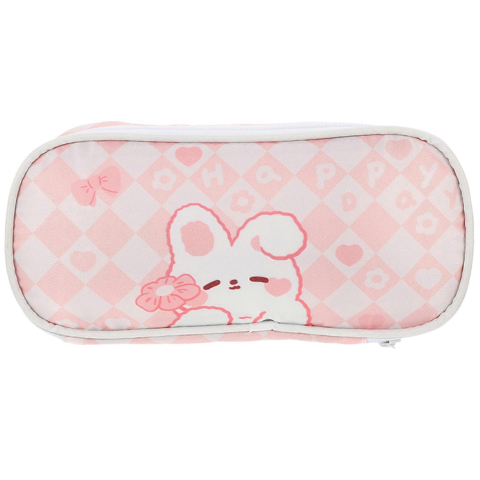 3Pcs Multi-Use Pen Bag for Storage Pink Adorable Pencil Holder Case