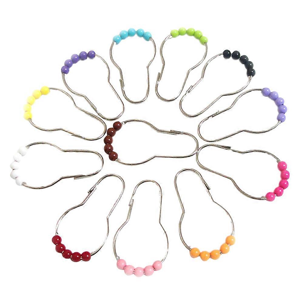 Metal Curtain Hooks Acrylic Shower Hooks for Hanging 24Pcs Colorful Pack