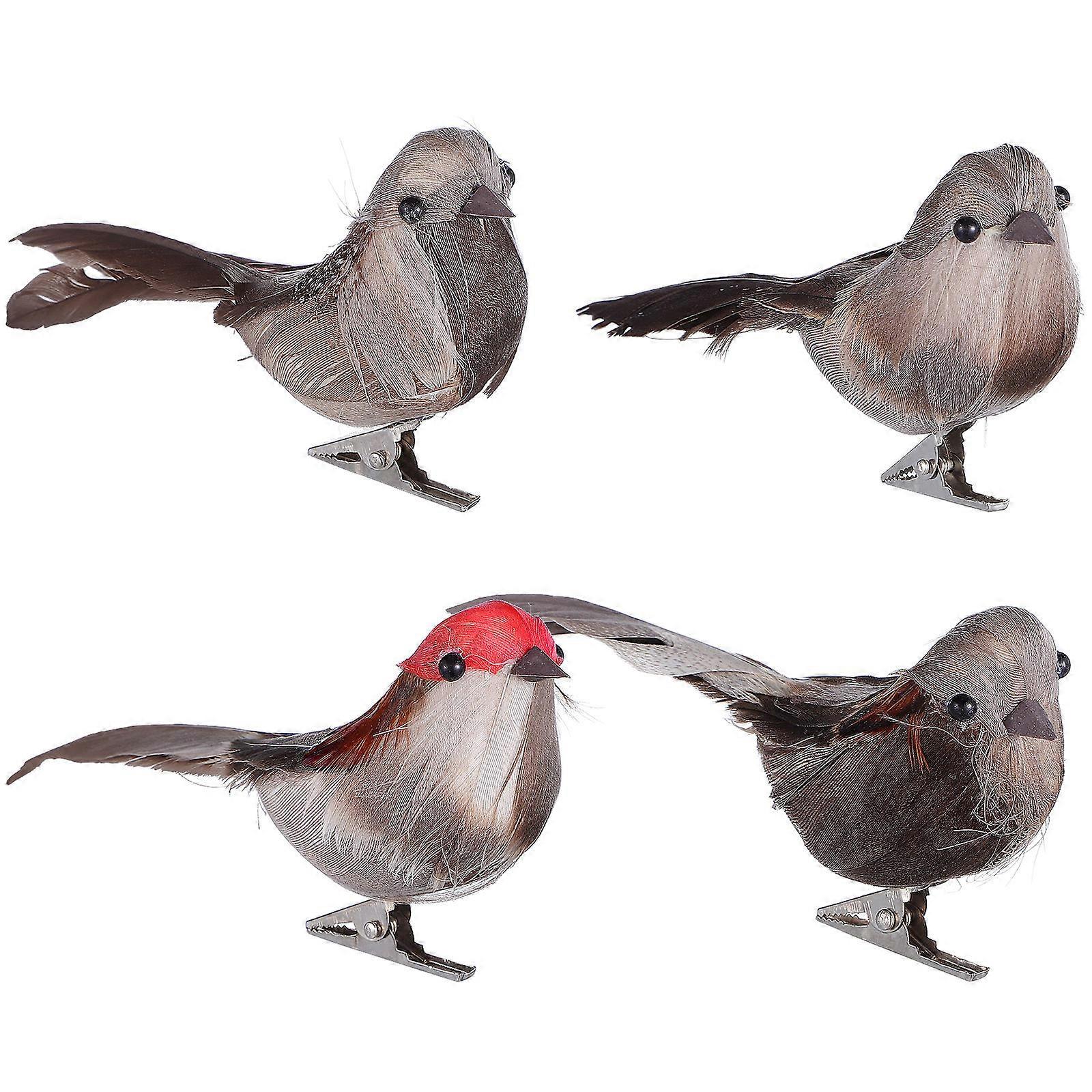 Artificial Feathered Birds Bird Ornaments for Decoration 20Pcs Random Colors