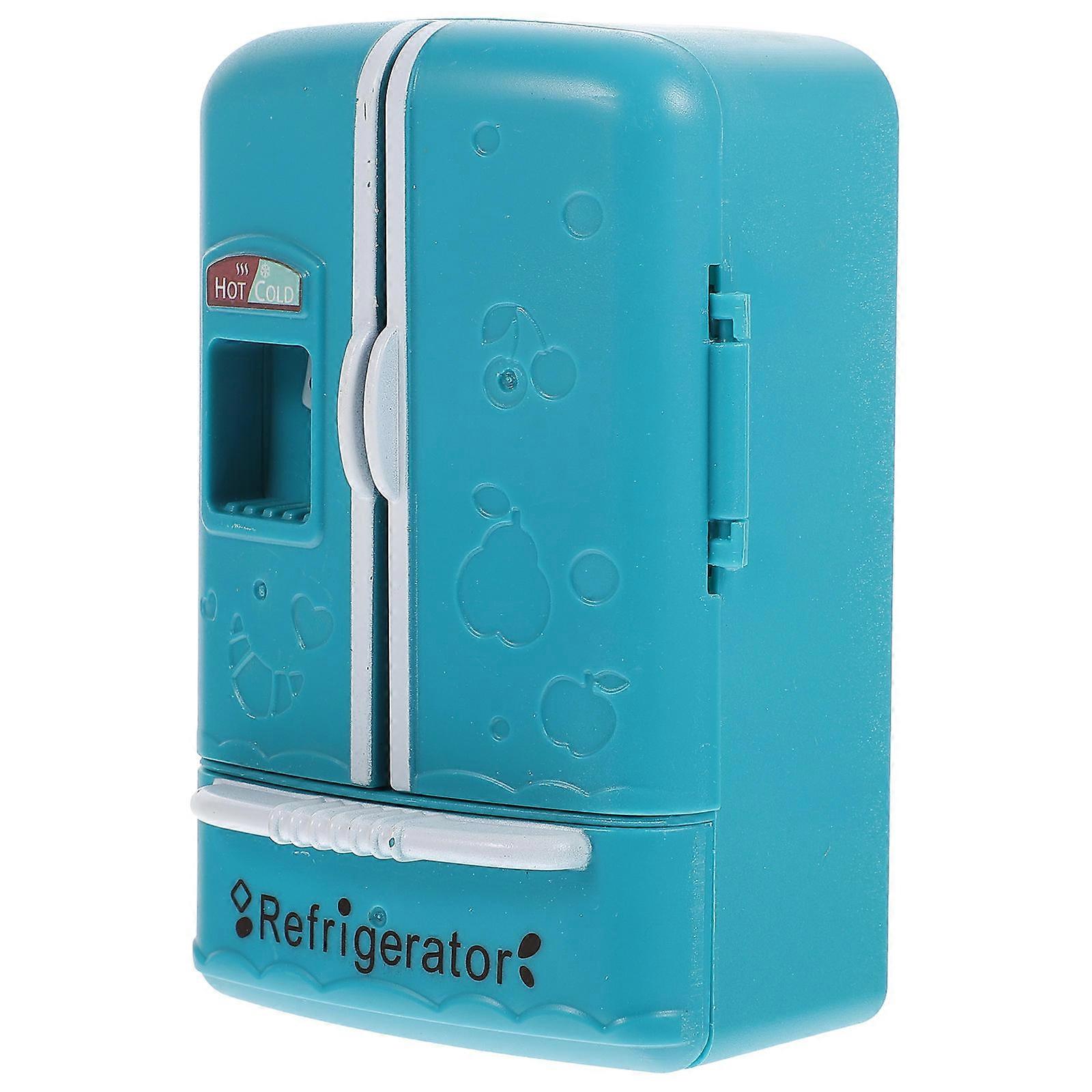 Toy Refrigerator Miniature Furniture for Playing 2Pcs Blue ABS Model