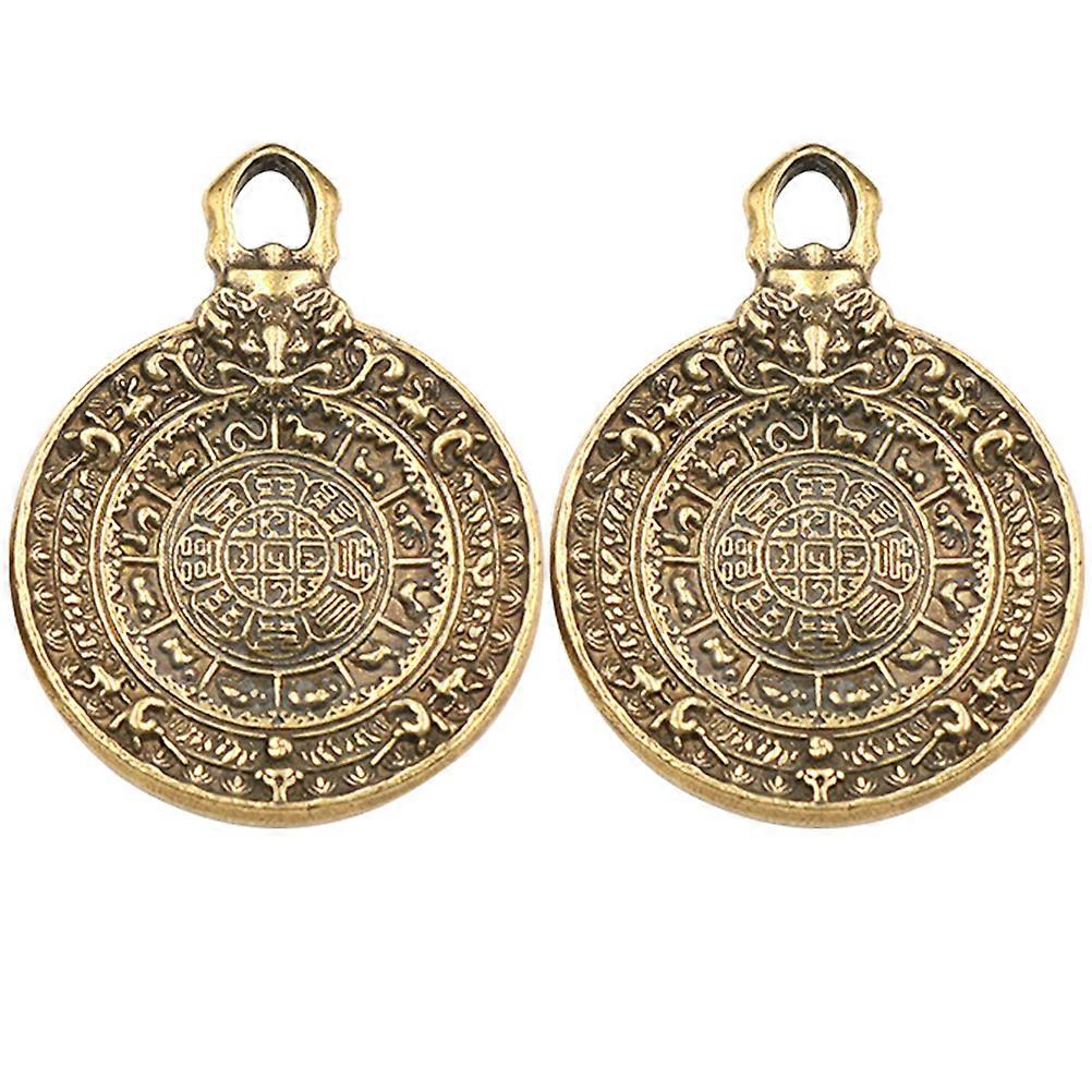 Brass Bagua Pendant 6 Pcs Antique Style Hanging Decor For Special Events And Daily Use DIY Decoration