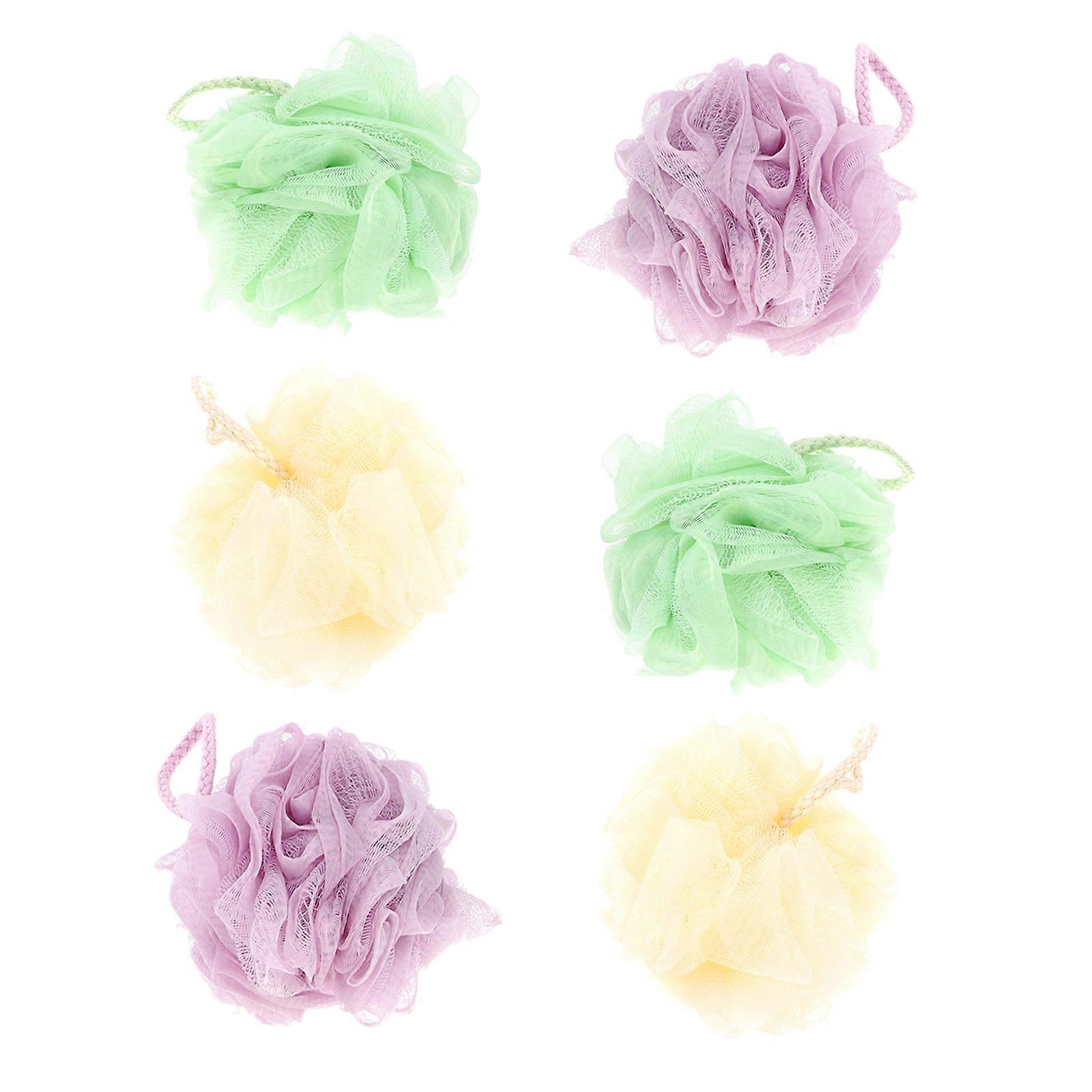 Bath Poufs Shower Mesh Ball for Shower 6Pcs Body Scrubber Sponge