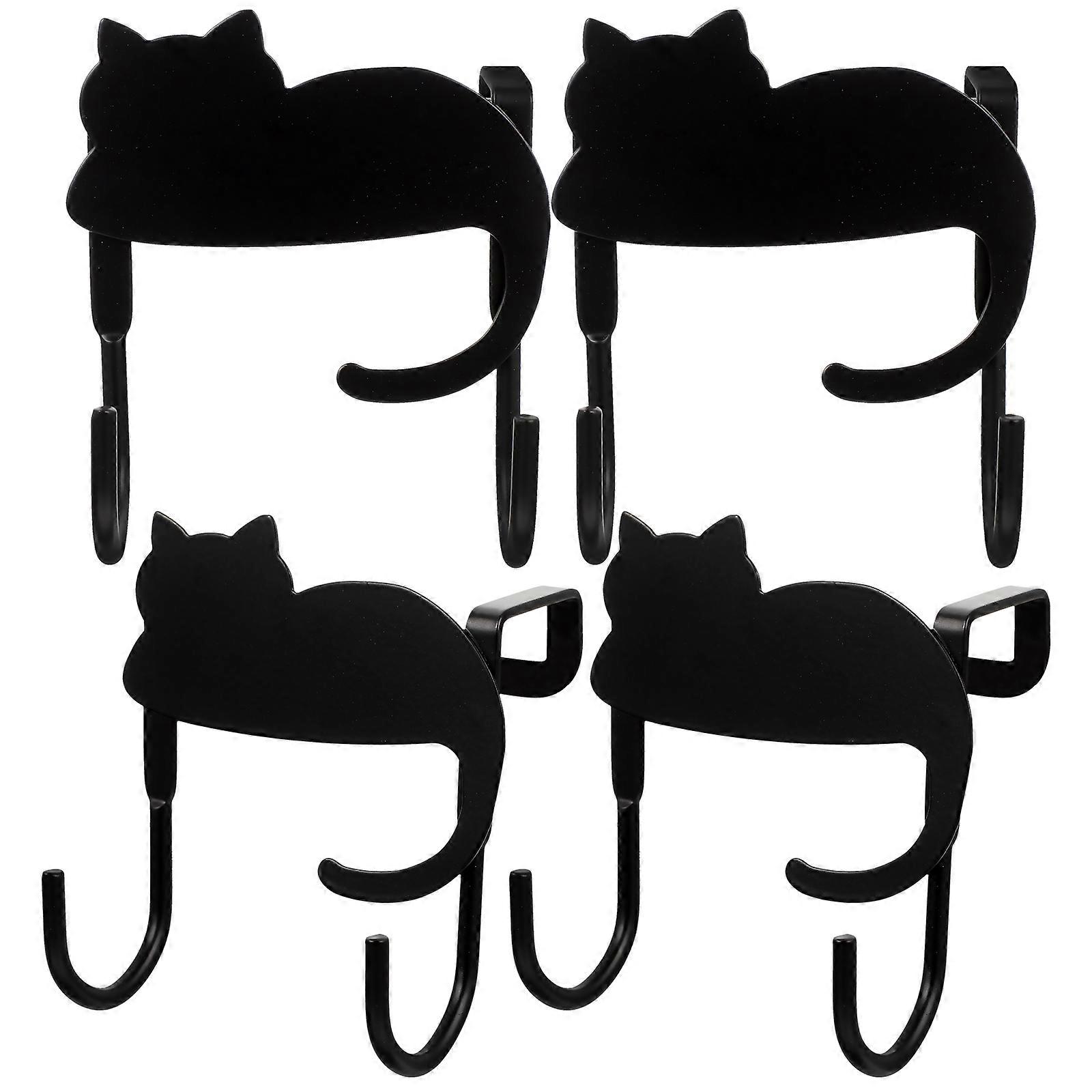 Black Cat Shaped Hooks Wall Clothes Hooks for Home Use 20Pcs Coat Rack