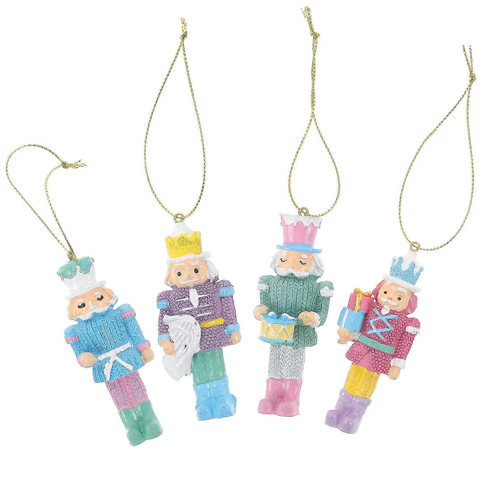 Christmas Resin Nutcracker Decoration Hanging Ornament with 8Pcs