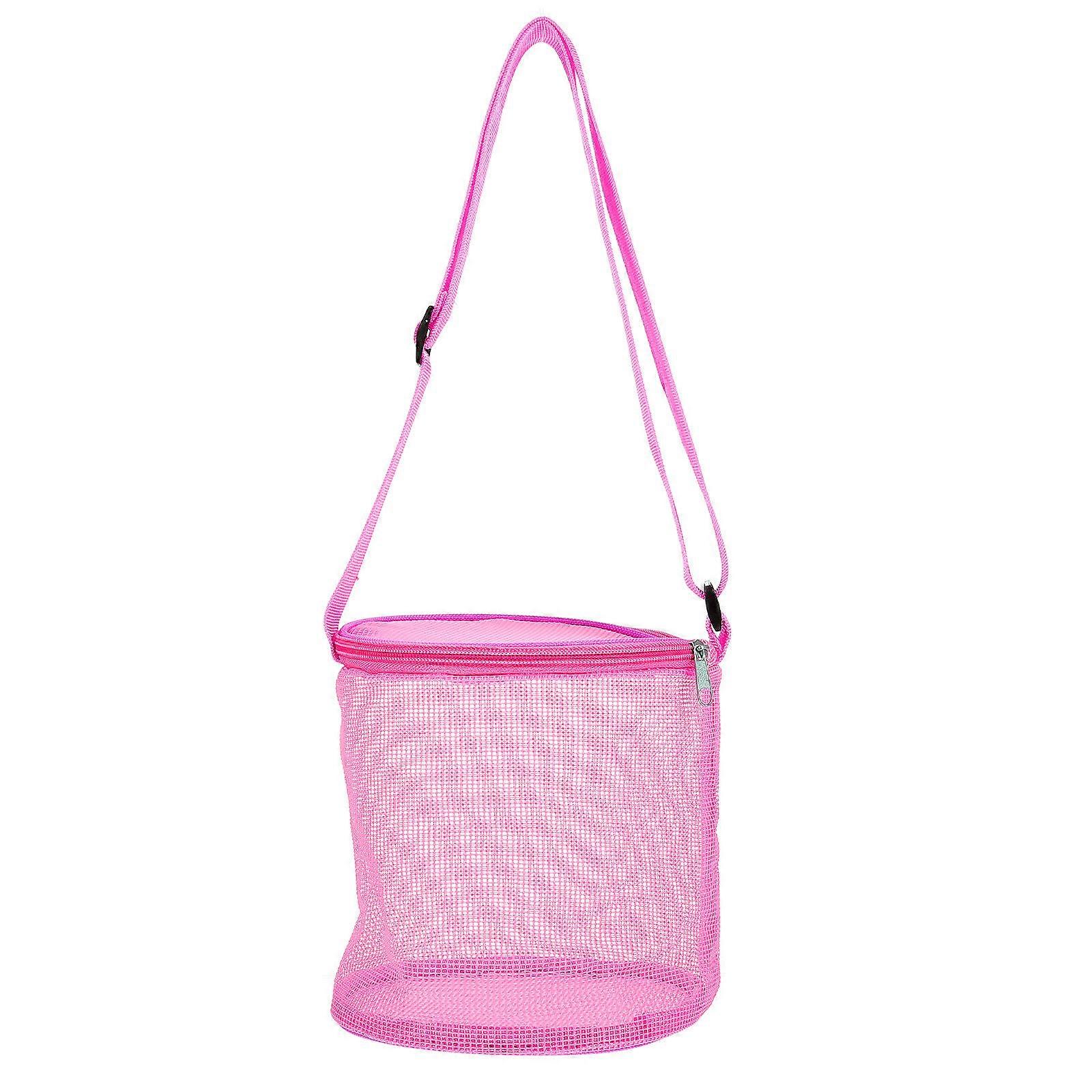 Beach Bag Large Mesh Storage Bag for Storing 2Pcs Pink Breathable Shell