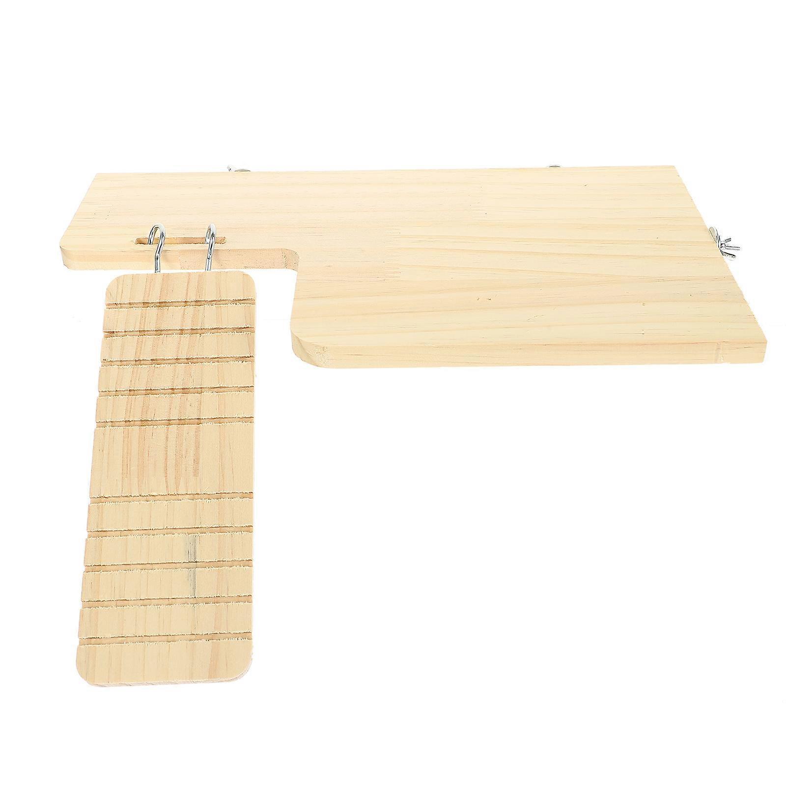 Pet Plaything Wooden Platform for Hamster Cage Hanging 2Sets