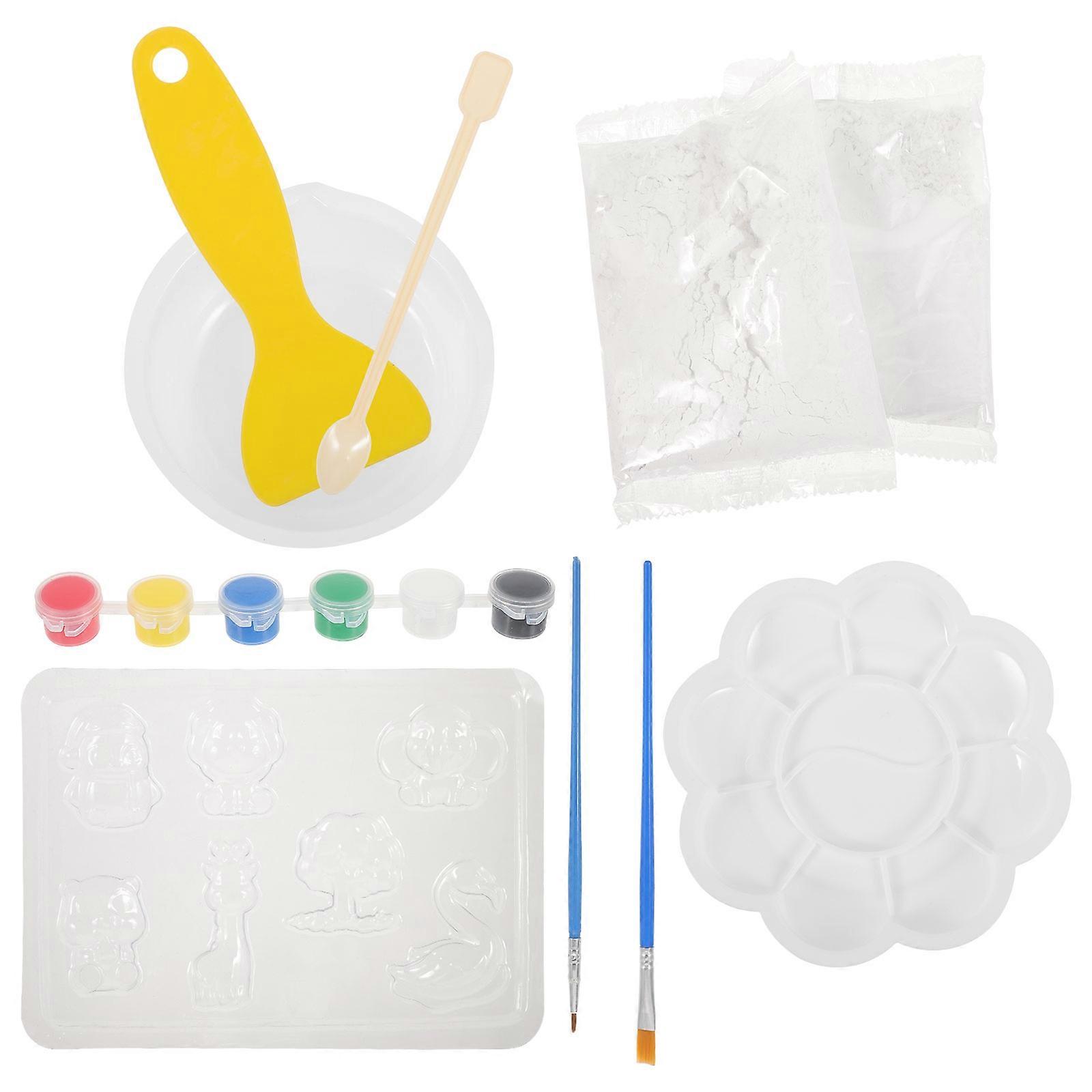 4 Sets Children Plaster Crafts With Assorted Color Design For DIY Painting And Drawing Activities For Kids