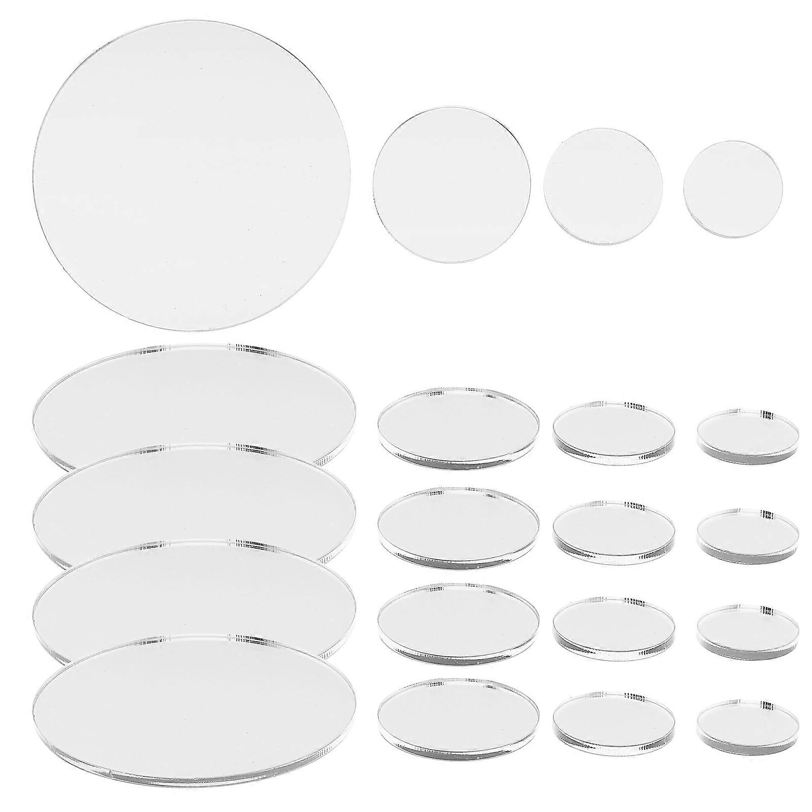 Transparent Acrylic Disc for Miniature Base with 200Pcs for DIY Projects