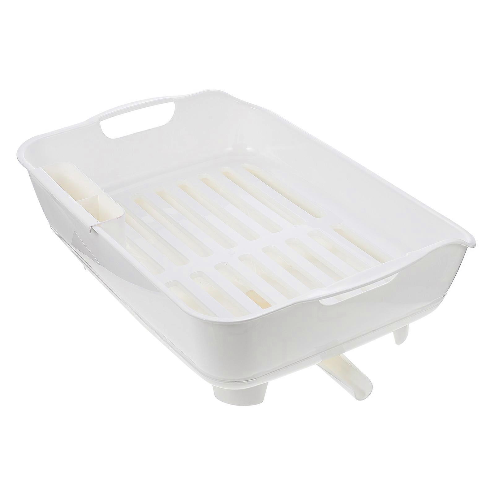 Drain Rack Cutlery Rack Accessories Utensils Drainer Rack Rectangular Plastic Detachable for Easy Washing 1Set