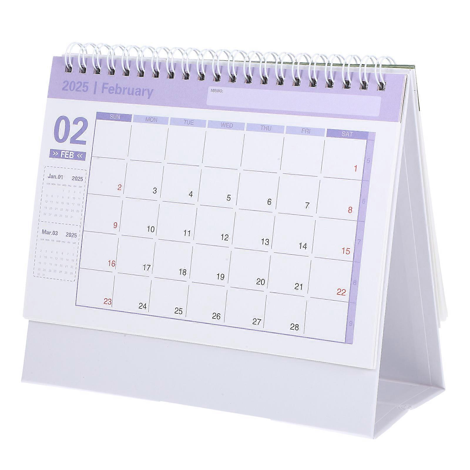 Office Desk Calendar Decorative Monthly Calendar for Daily Use 2Pcs