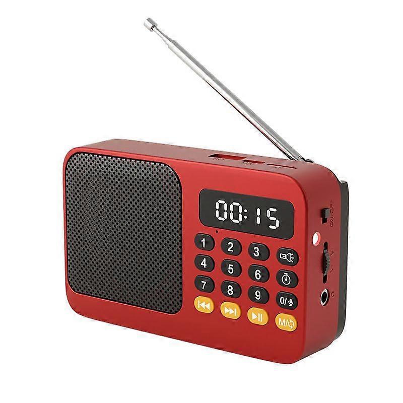 Multifunction Portable FM/AM Radio Multiband Bluetooth Speaker Red