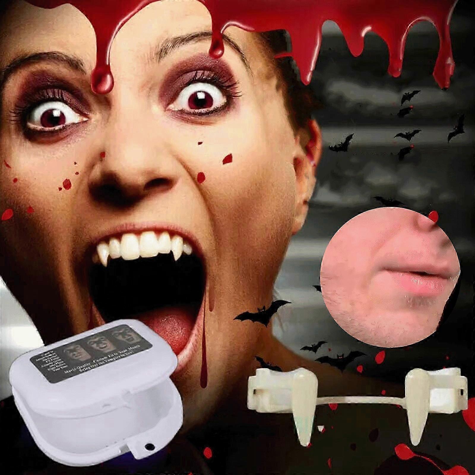 Realistic Vampire Fangs - Retractable Teeth For Halloween