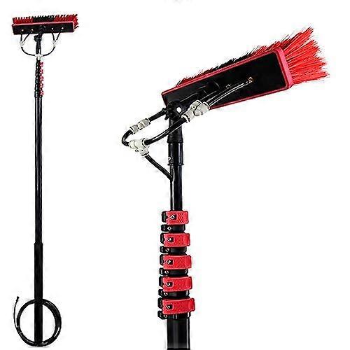 Extendable Window Cleaning Pole with Water Fed Brush 9m Reach 30ft 30cm Brush Head For  Windows And Conservatories
