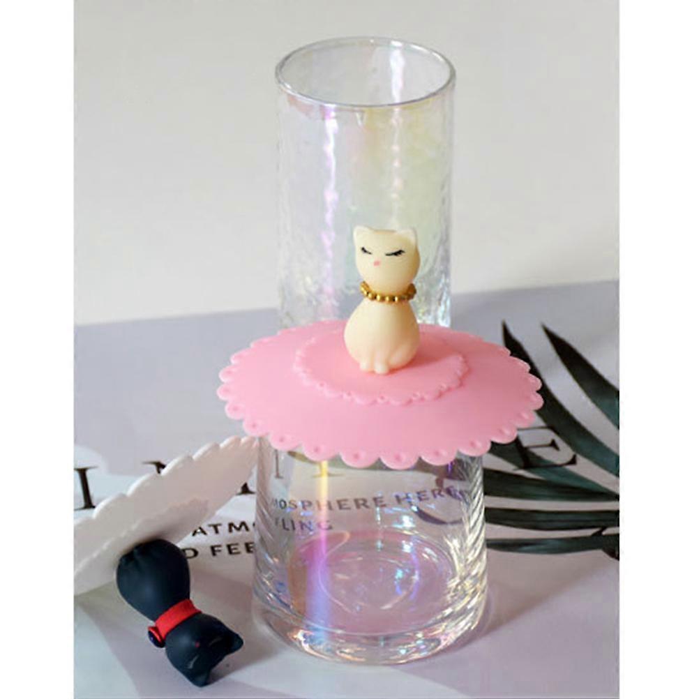 Cat Shaped Cup Lid Silicone Cover for Cup Use Leak-Proof