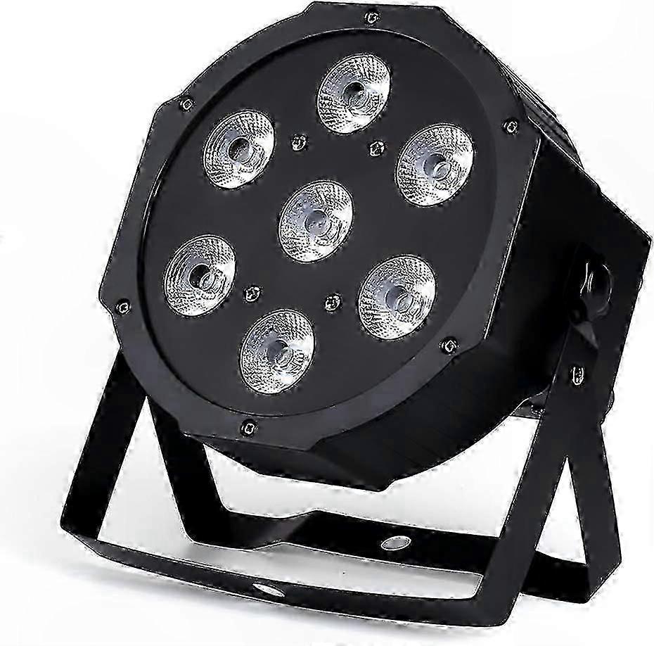 LED Stage Uplights 7x18W RGBWA UV Par Lights with Sound Activation and DMX512 Control for DJ Parties Clubs and Events Bright 6-in-1 Lighting Solutionm