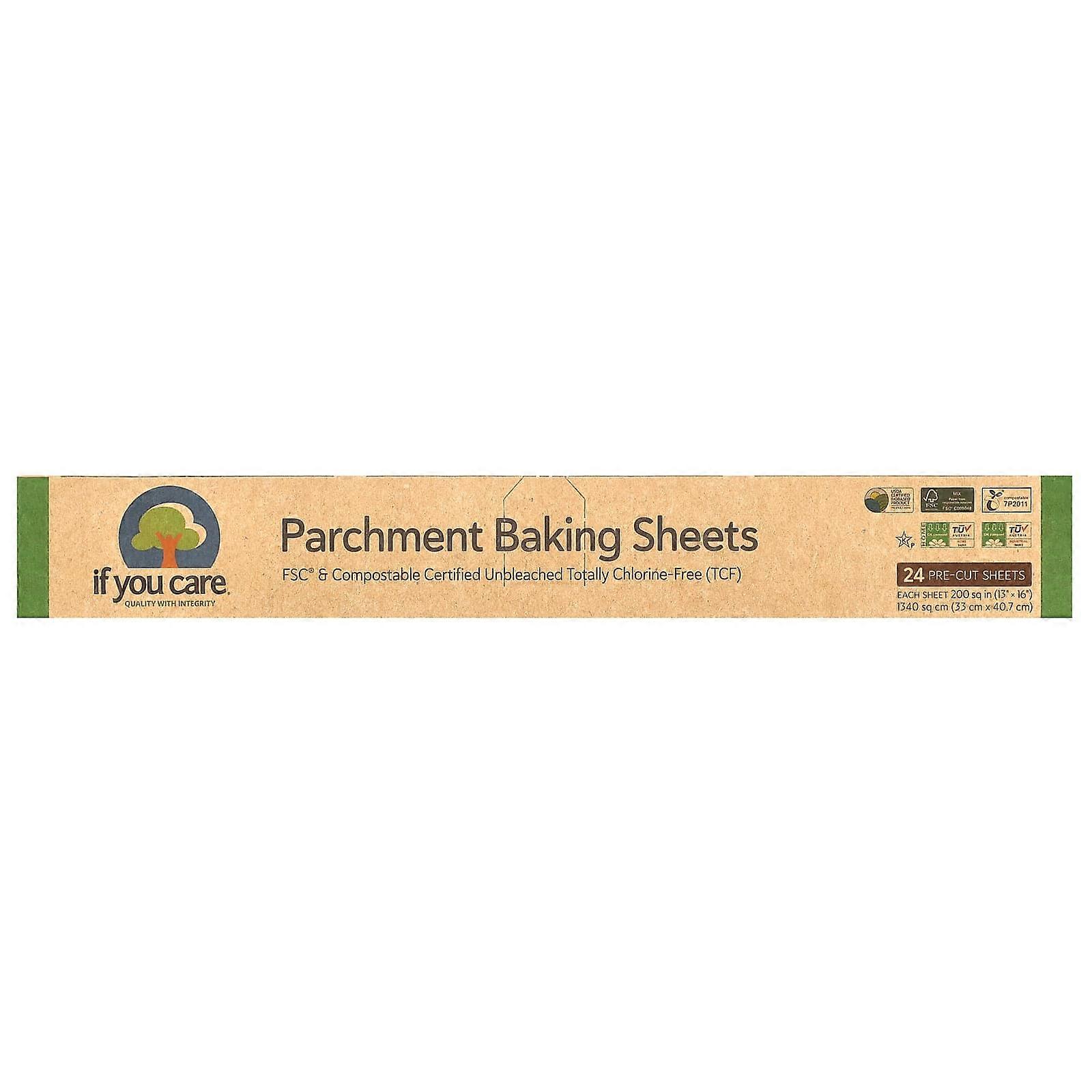 Parchment Baking Sheets, 24 Pre-Cut Sheets, 200 sq in (13 in x 16 in) Each