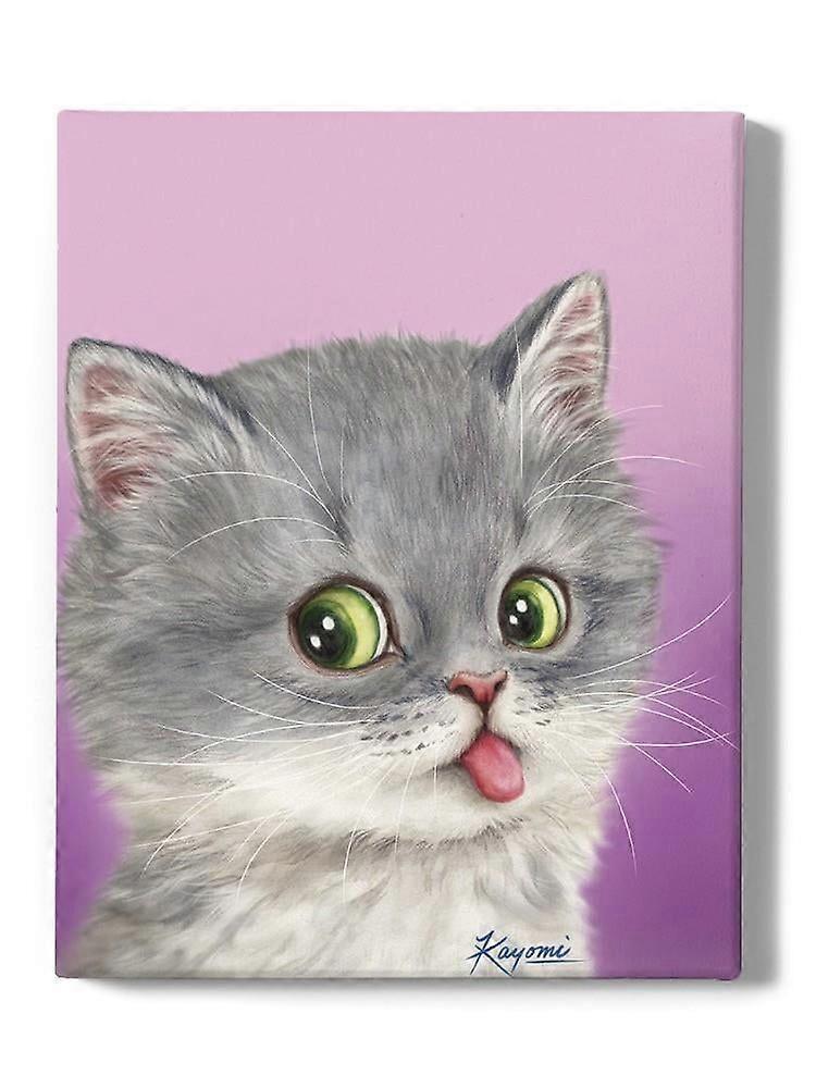 Kittens With Tongue Out Wrapped Canvas  -Kayomi Harai Designs,-ouyac05