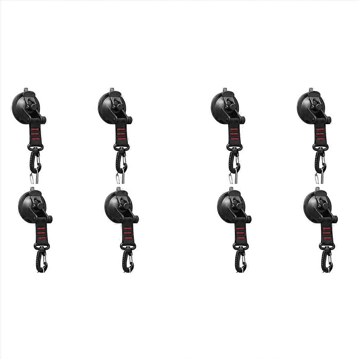 4Pcs Suction Cup with D Ring 360° Rotating Hooks for Awning-Red