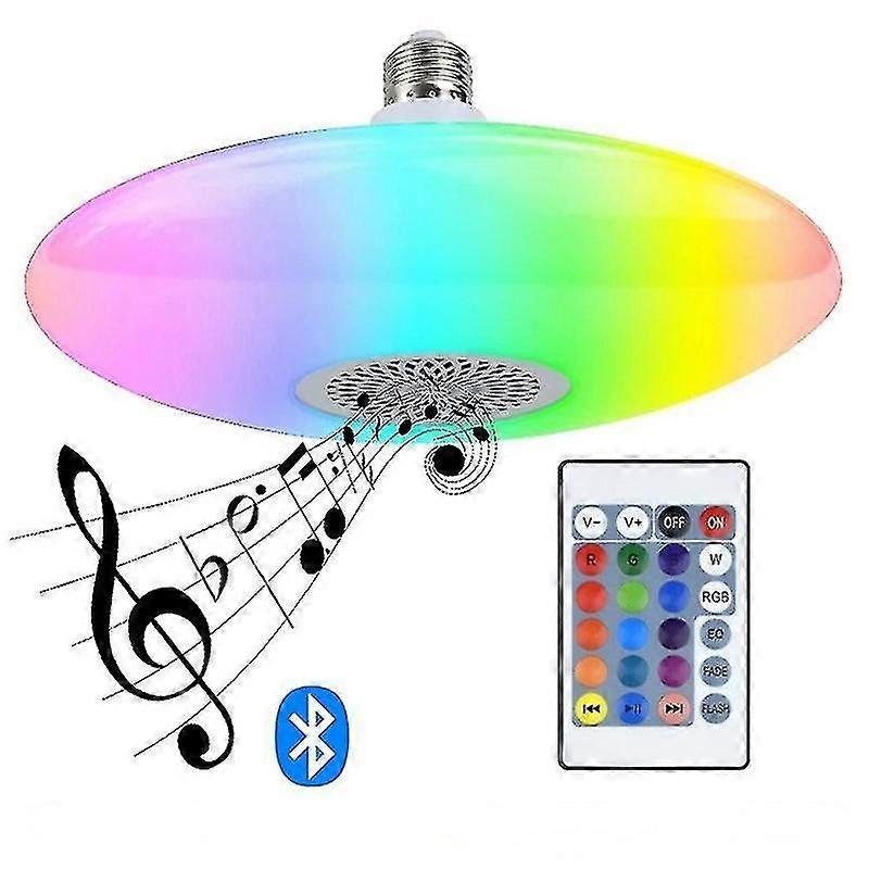 Music Ceiling Light Rgb Colour Changing Led Lamp With Bluetooth Speaker Remote Control