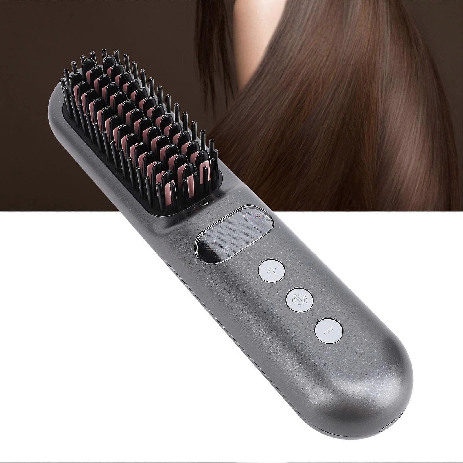 Hair Straightener Brush Cordless Negative Ion Mini Portable Splint USB Rechargeable Straightening Comb 