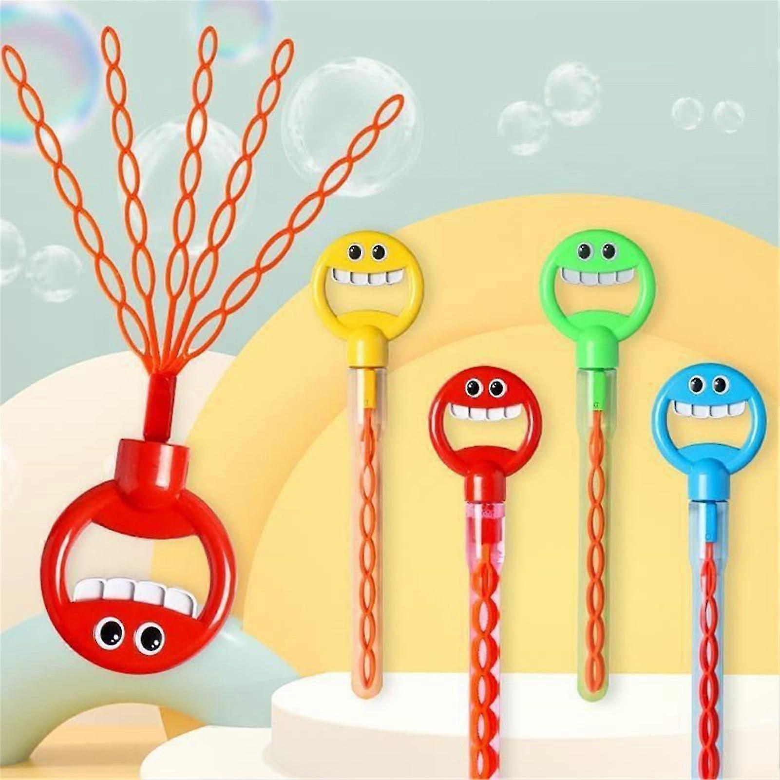 32 Hole Smiling Face Bubble Stick with  - 5 Claw Bubble Wands, Children's Bubble Wand Toy for Party -GSLA