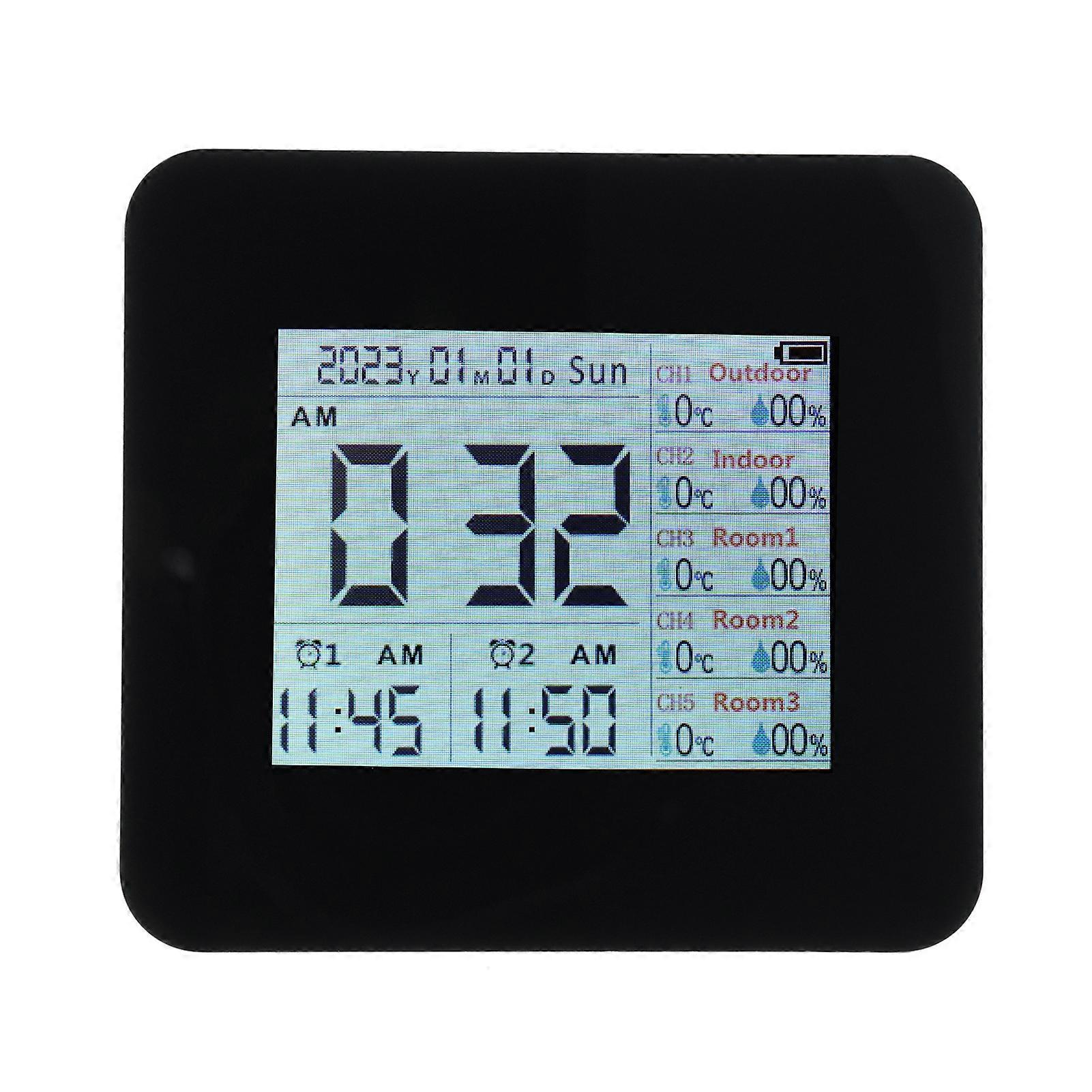 13-in-1 Digital Hygrometer Indoor Outdoor Thermometer with 3 Remote Sensors Multifunctional Weather Clock Wireless Temperature Humidity Monitor Gauge