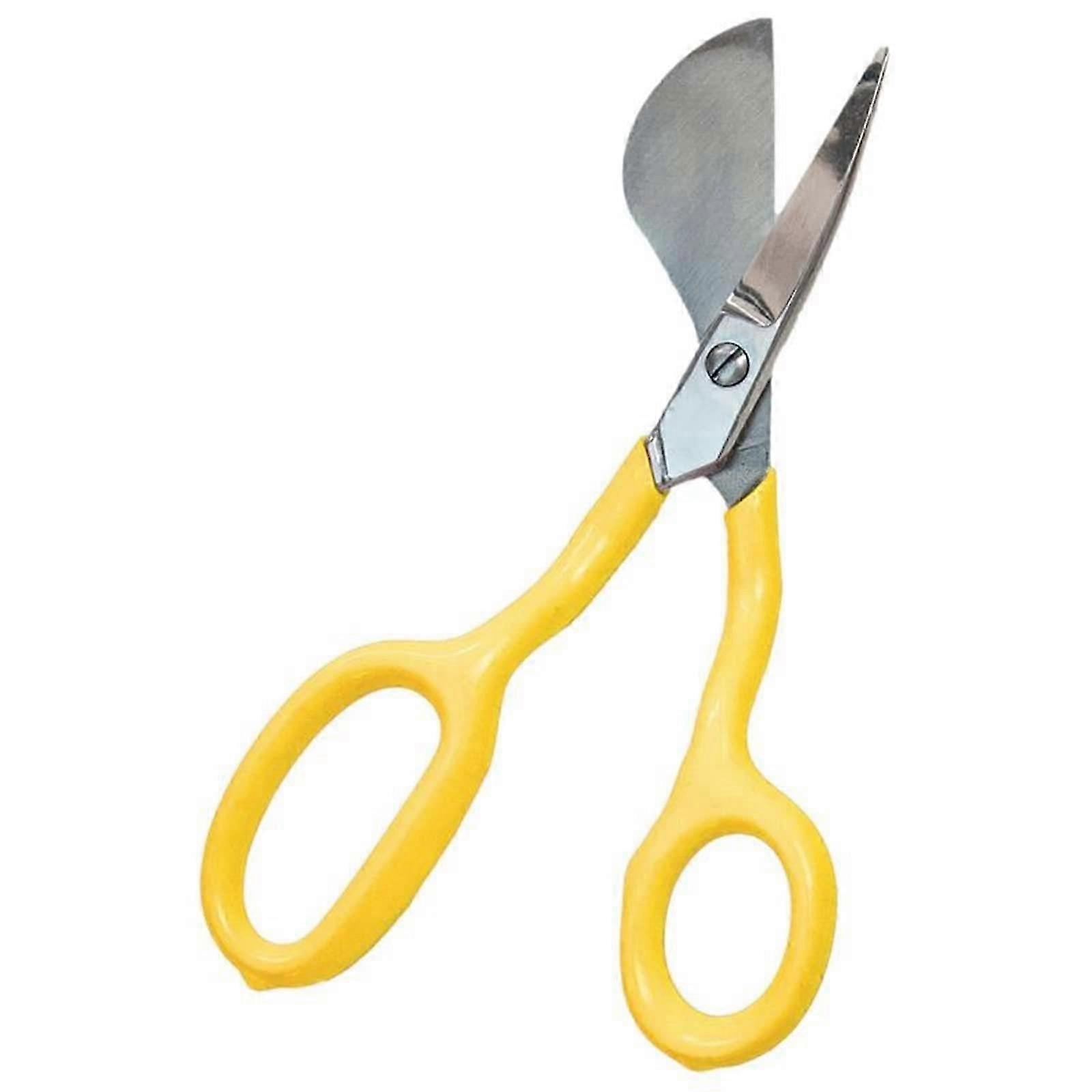 25-26 Duckbill Blade Scissors Stainless Steel for Sewing, Dressmaking, Embroidery, Crafts - Yellow Color, Sharp Precision