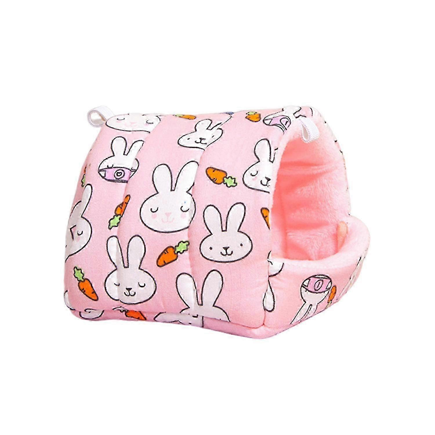 Hamster Nest Cartoon Pattern Warm Comfortable Large Space Guinea Pig Bed House Hideout for Small