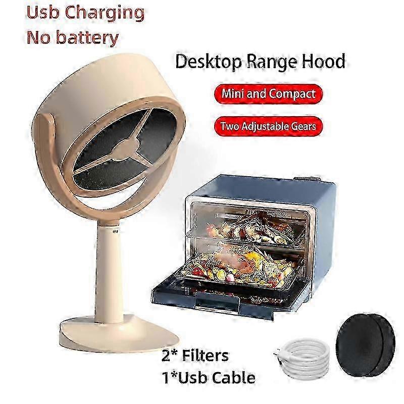 Adjustable Angle Portable Hood for Indoor Range & BBQ: Mini Kitchen Range Hood with USB Rechargeable Function & USB Plug