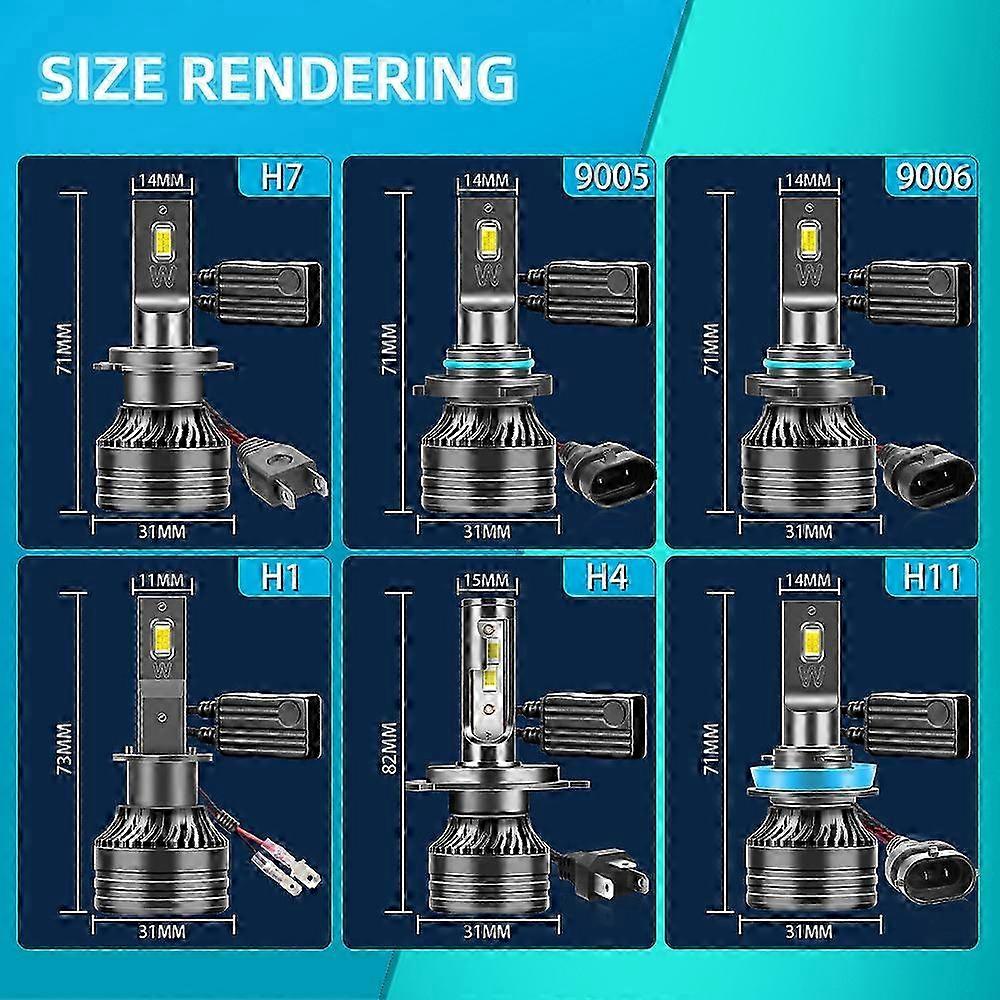 LED headlight bulbs 300W 80000LM for auto lamp 2x H1 H4 H7 H11 9005 HB3