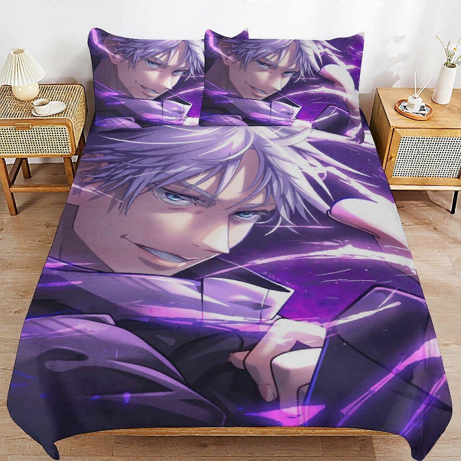 r457  Jujutsu Kaisen Bedding Solution Soft Texture Smooth Finish Cozy Zipper Duvet Cover Sets for Family Sleep s457