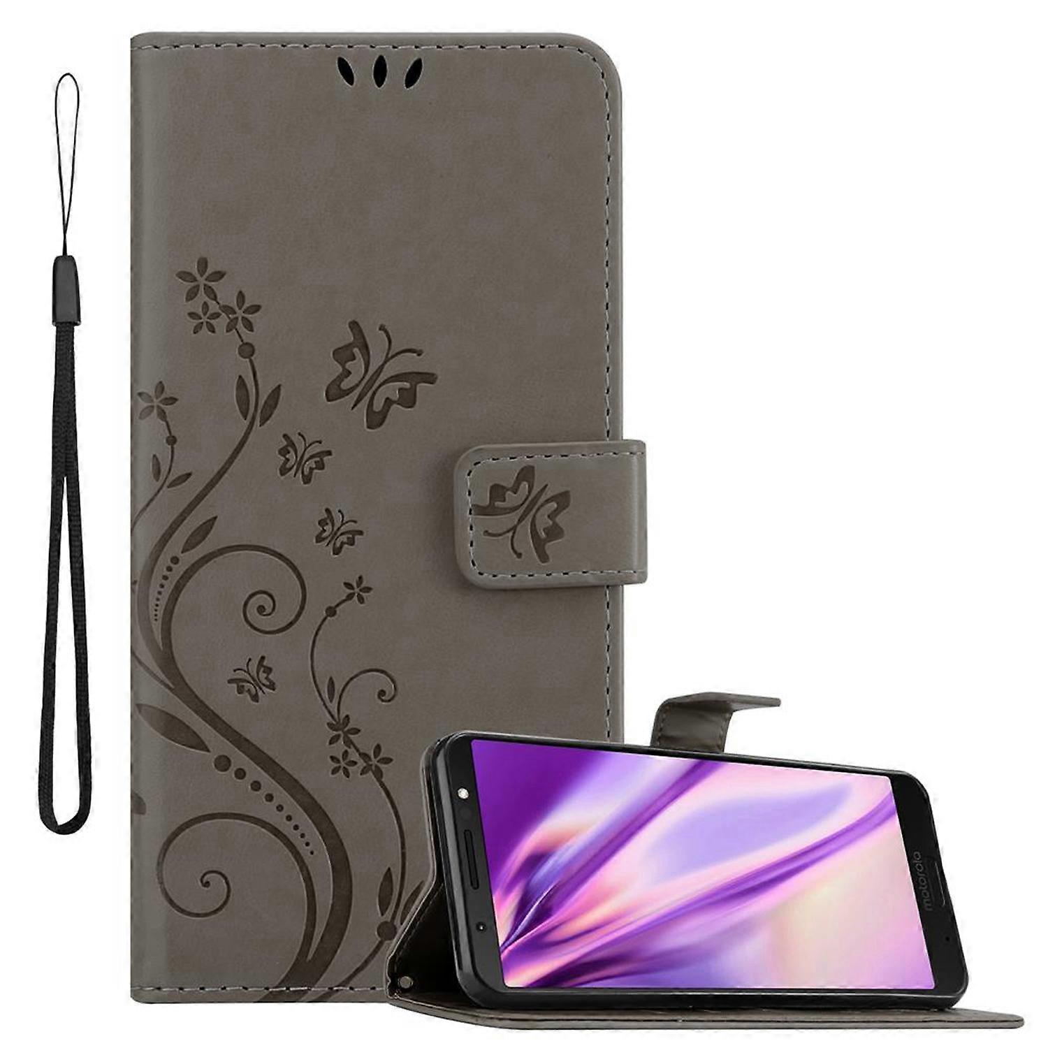 Προστατευτική θήκη Motorola MOTO G6 PLUS - με floral μοτίβο και υποδοχή κάρτας