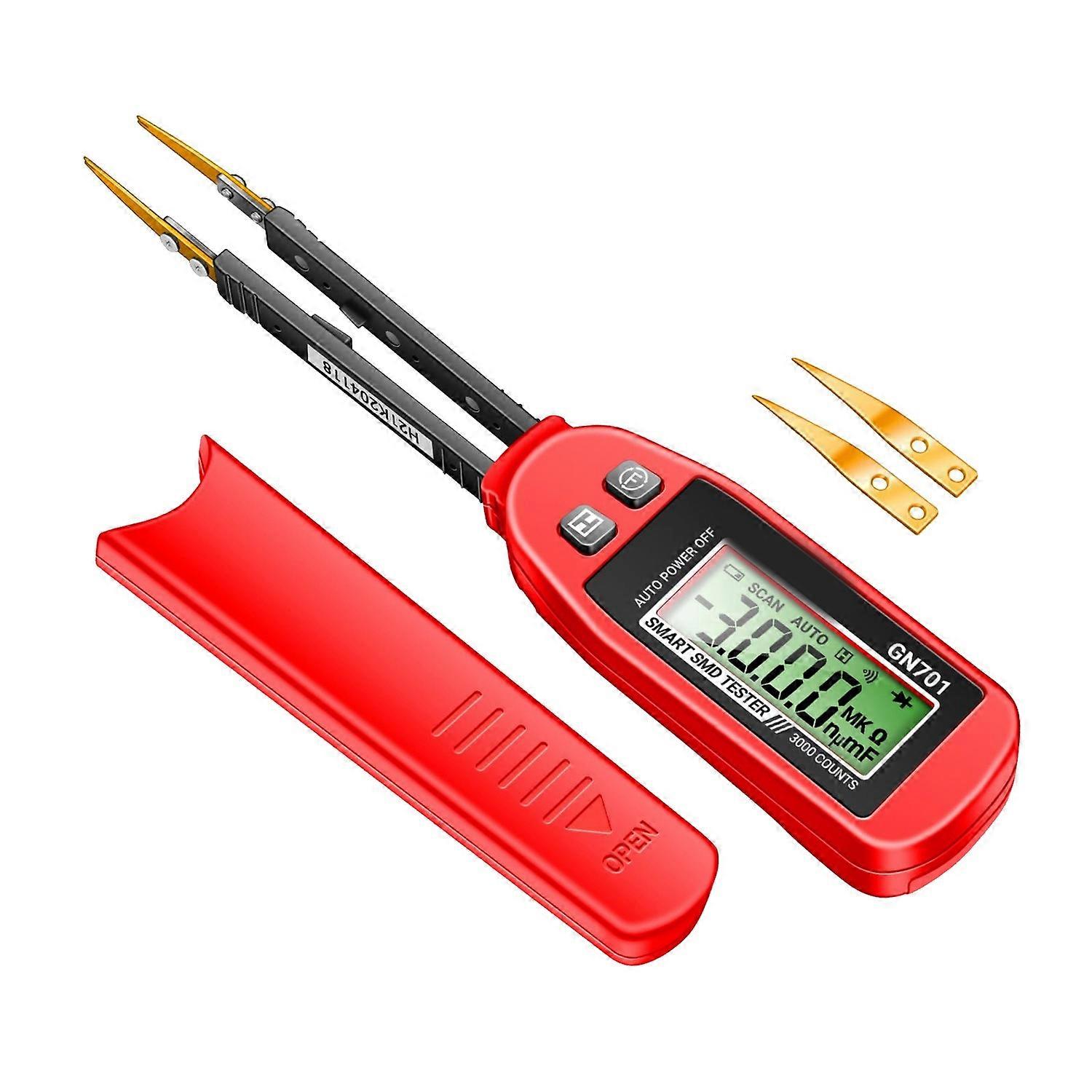 GN701 SMD Capacitor Tester 3000 Counts LCD Display Digital Resistance Capacitance Diode Test Tweezer