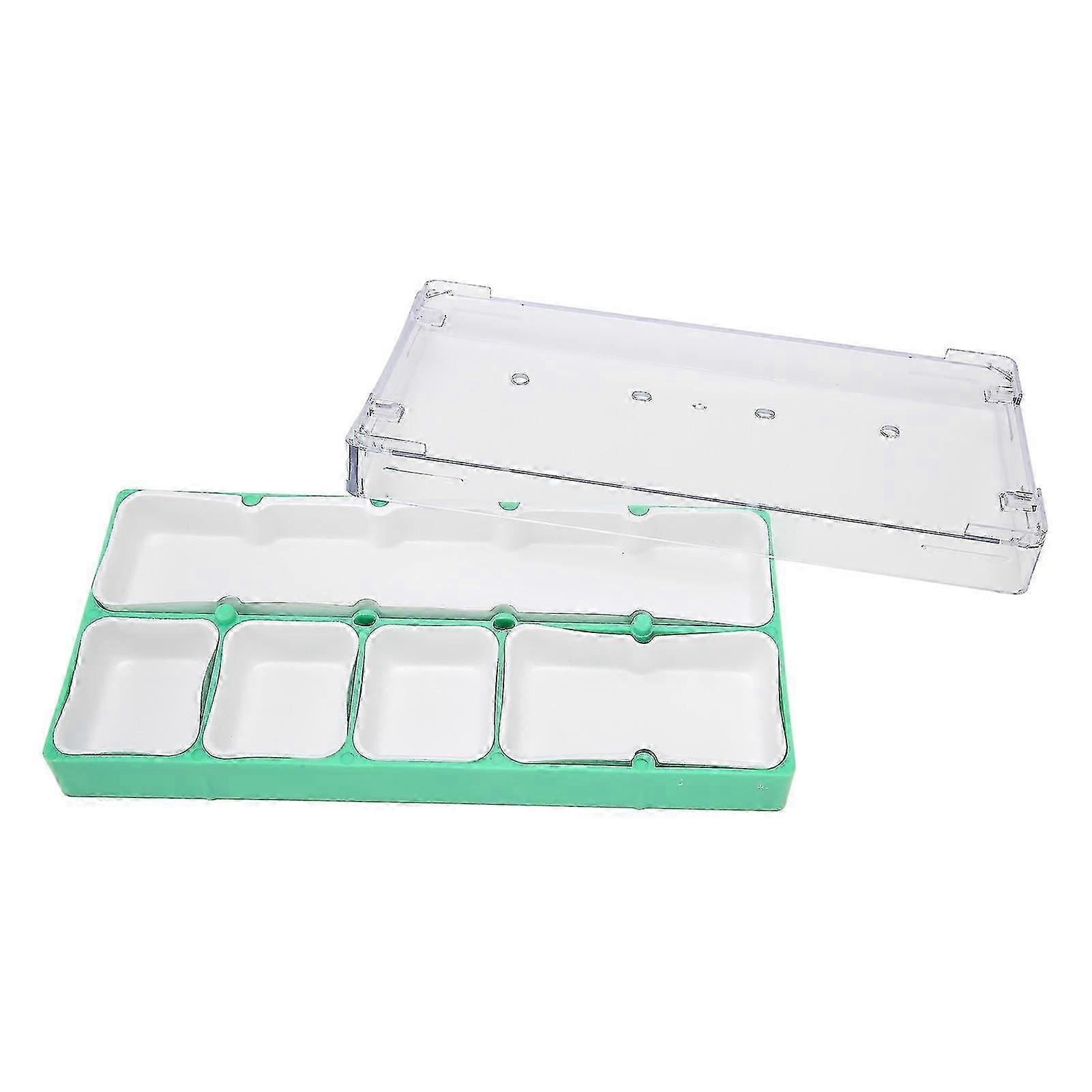 Watch Parts Storage Box 5 Compartments Rubber Pad Liner Lockable Small Component Organizer for Screw Hardware Green 2025