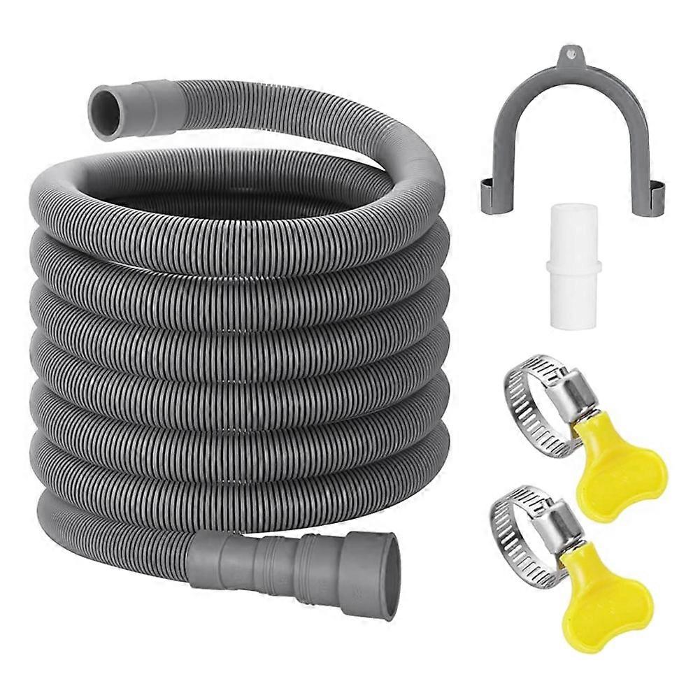 Drain Hose Extension Set Universal Washing Machine Hose 10Ft, Include Bracket Hose Connector and Hos