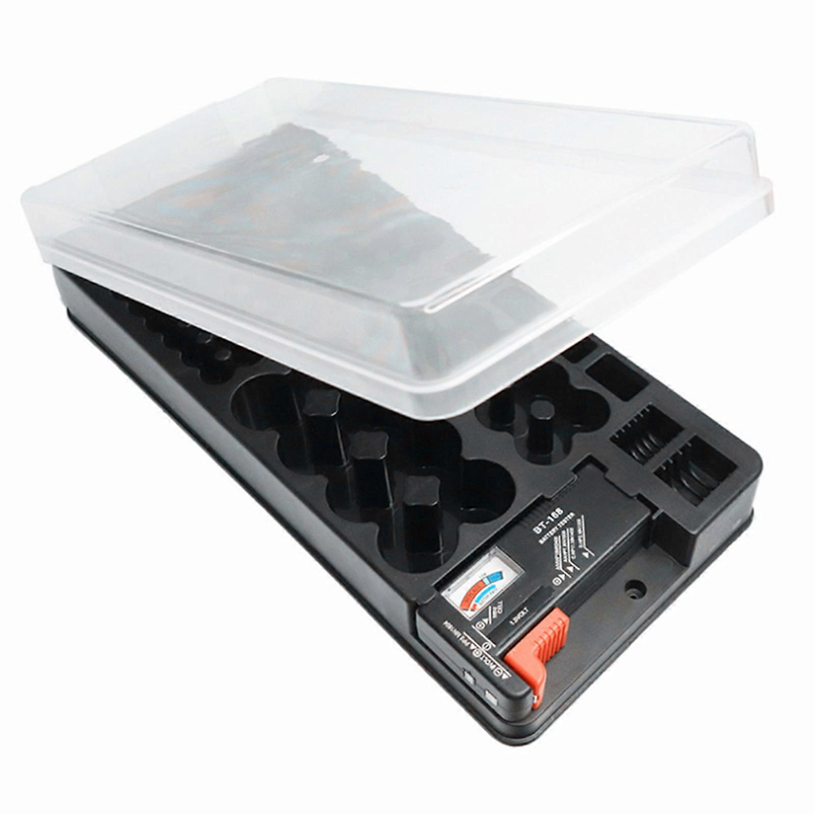 116Slot Battery Storage Box For 2A 3A 9V C D Button Cells Compact Design Case Featuring Transparent Dustproof Lid Multicolor