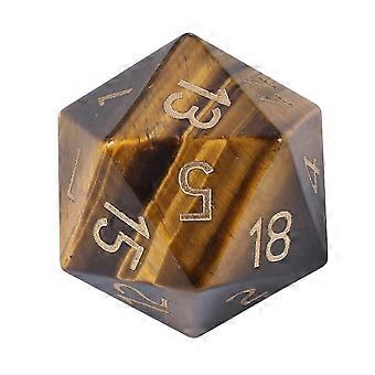 1pc 20 Sided Natural Crystal Dices Polyhedral Dices Colorful Table Game Dices Easy to Read Number Enduring  Red Green Stone