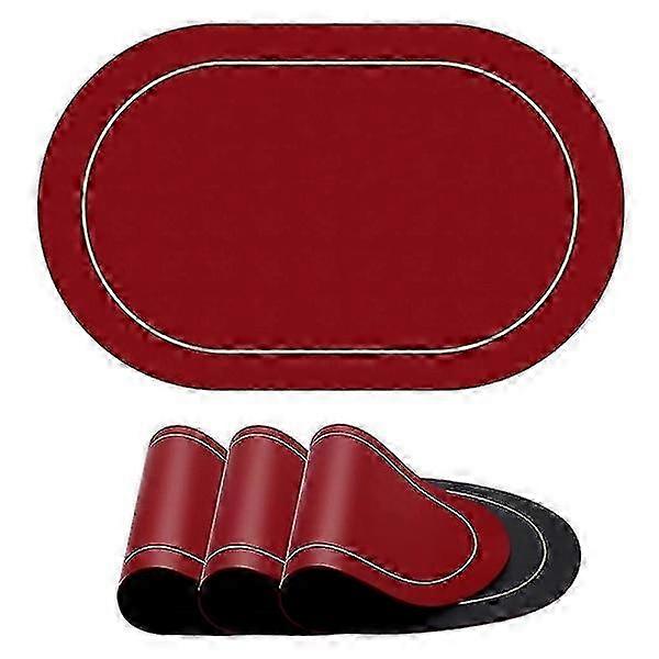 4-pack Table Mats, Washable Table Mats, Reversible Colorful Leather Table Mats (Red And Black)