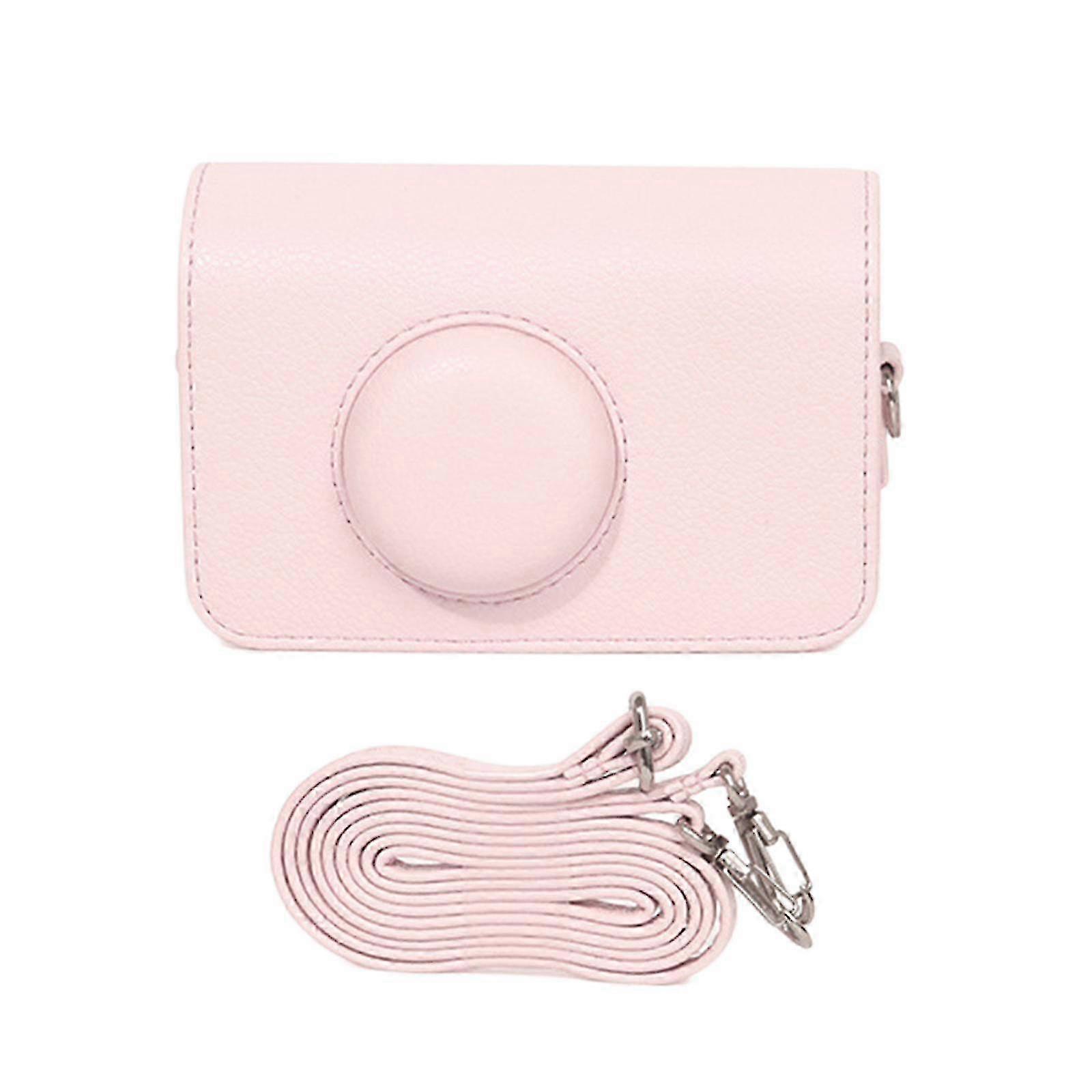 Solid Color Carrying Case for EKTAR H35 F9 501F PU Case Protective Cover with Adjustable Shoulder Strap Camera Bag Pink z
