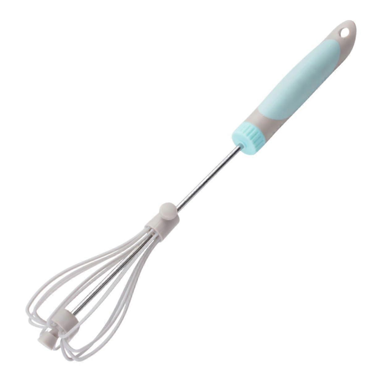 Egg Whisk Handheld Mixer with Ergonomic Grip Nylon Beater for Baking and Cooking Sky Blue
