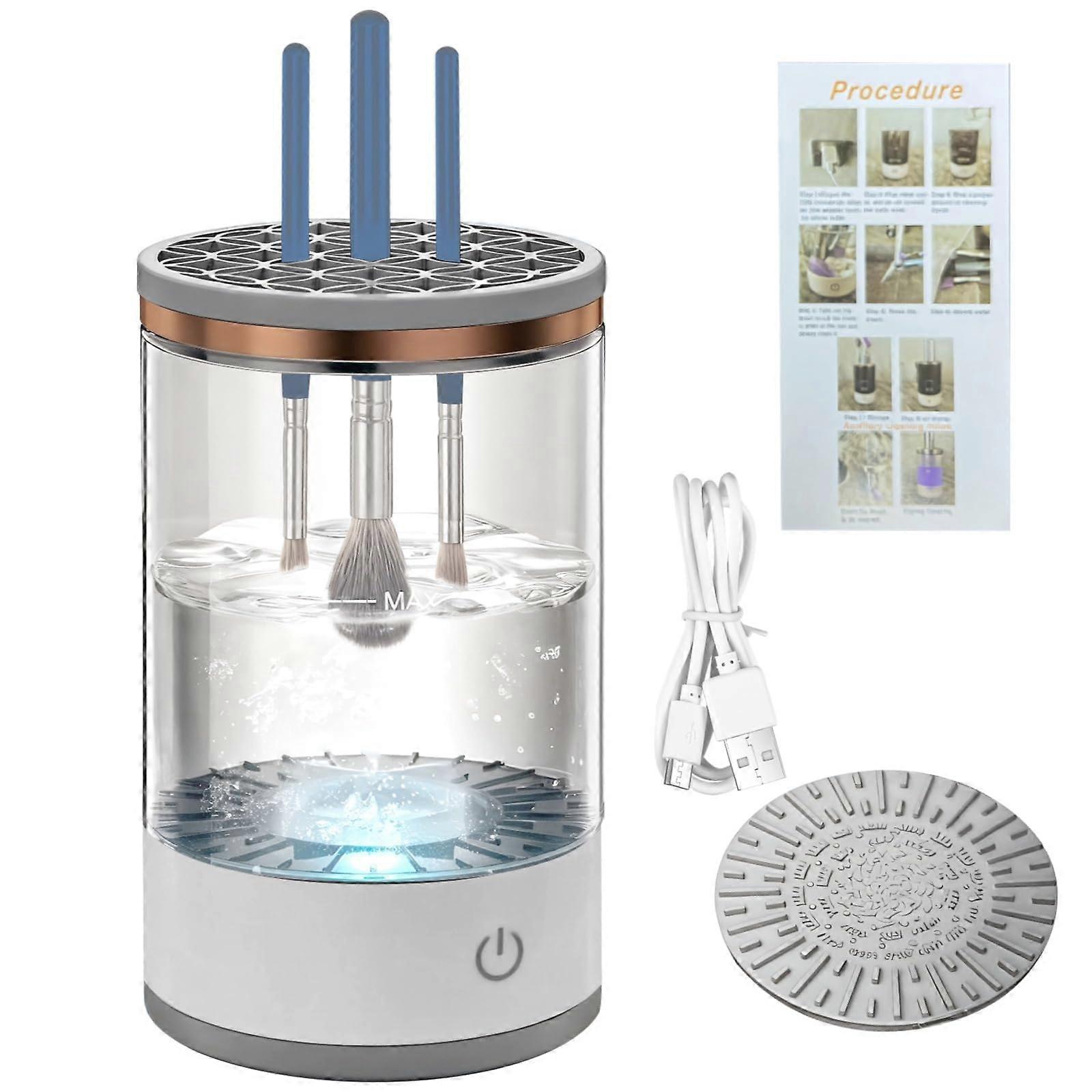 USB Rechargeable Automatic Makeup Brush Cleaner with Fast Drying for Travel and Home Use