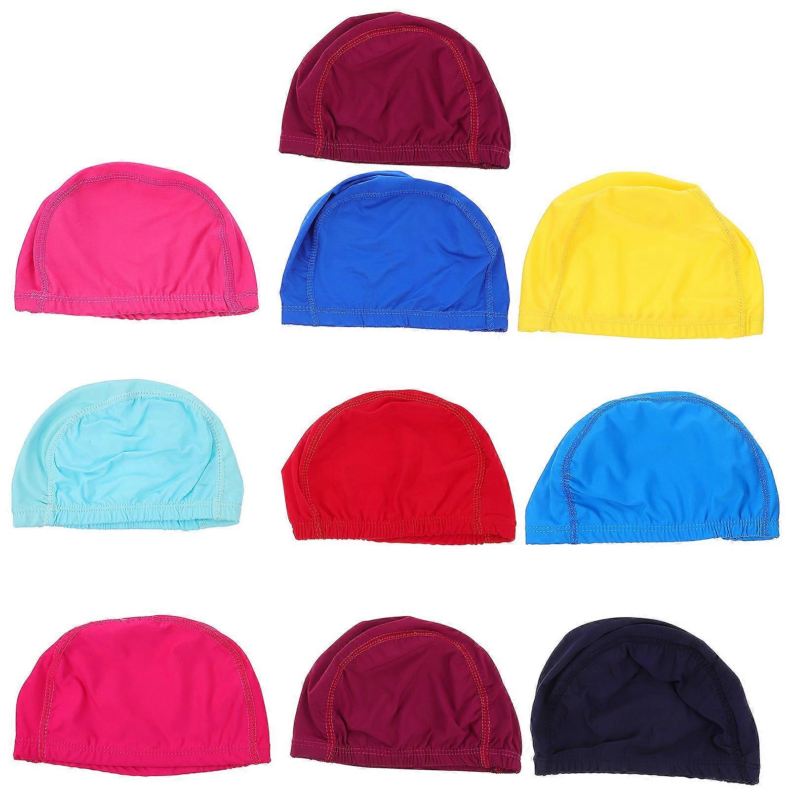 10st Elastisk simhatt Vuxna badmössor Simutrustning Andningsbara simhattar