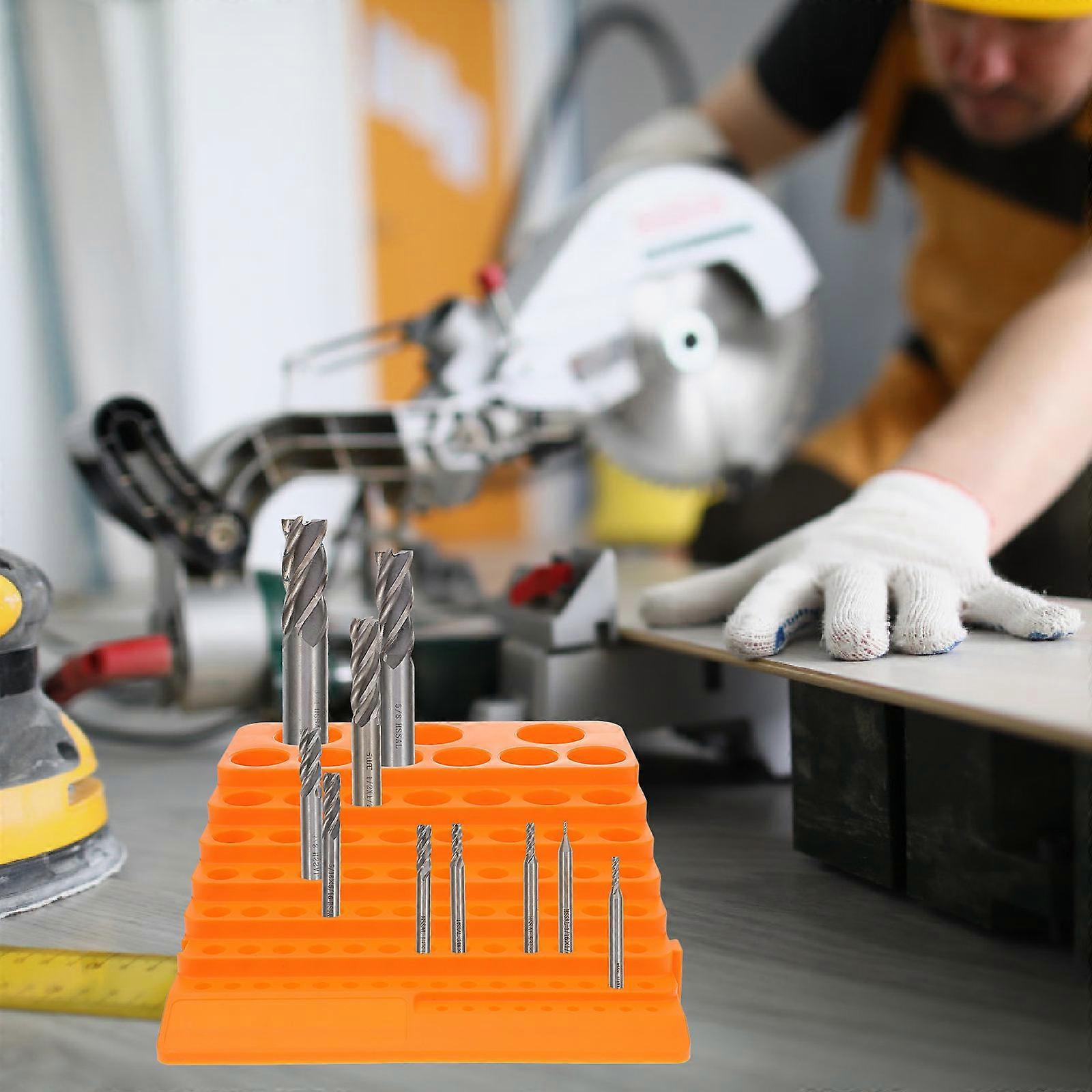 Drill Bit Organizer Case Drill Bit Storage Holder Space Saving .5X20cm Orange 1Pack